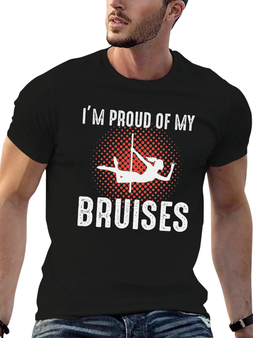 Proud of My Bruises Pole Dancing Black T-Shirt