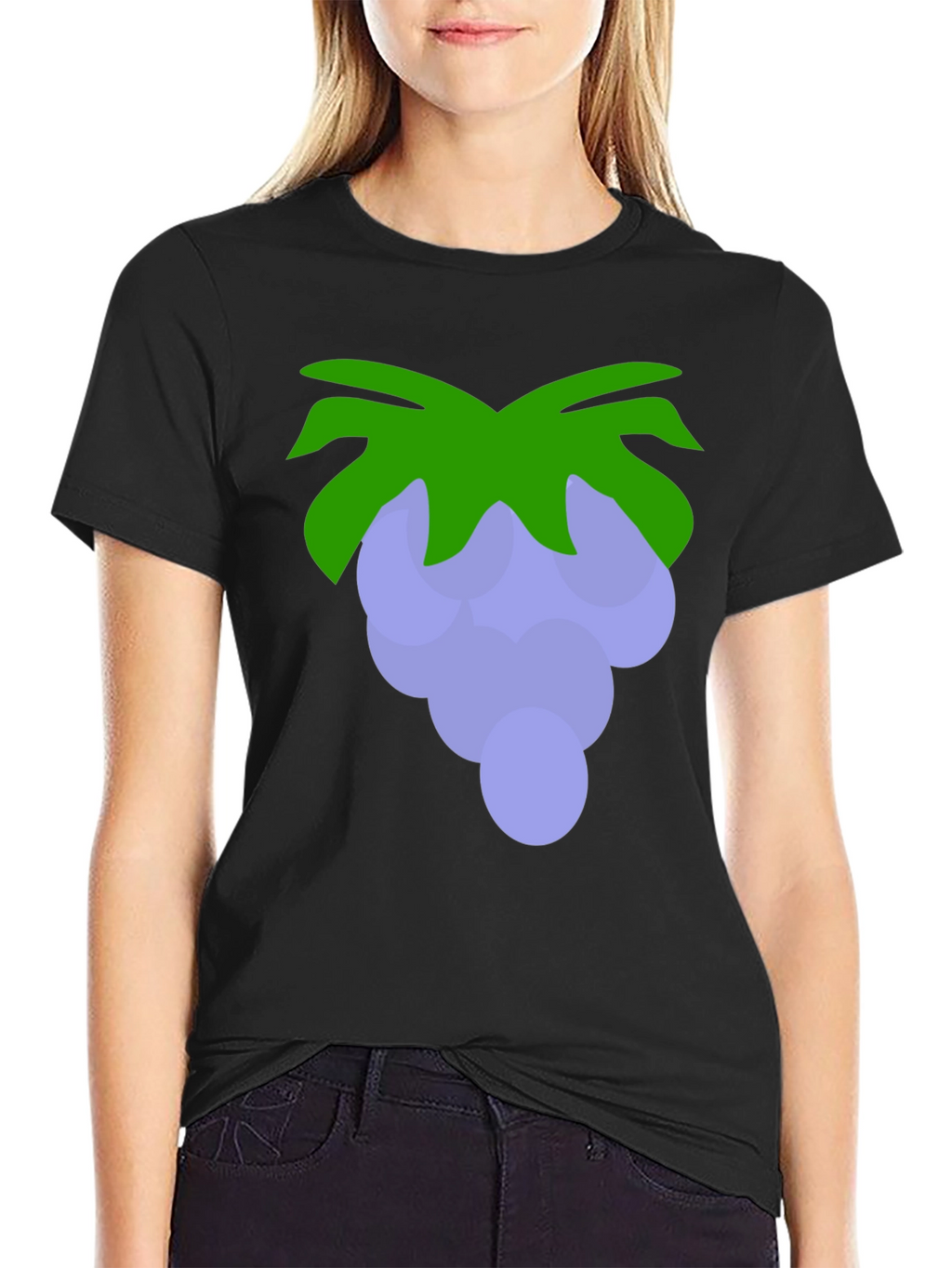 Grape Graphic Print T-Shirt - Black Cotton Tee