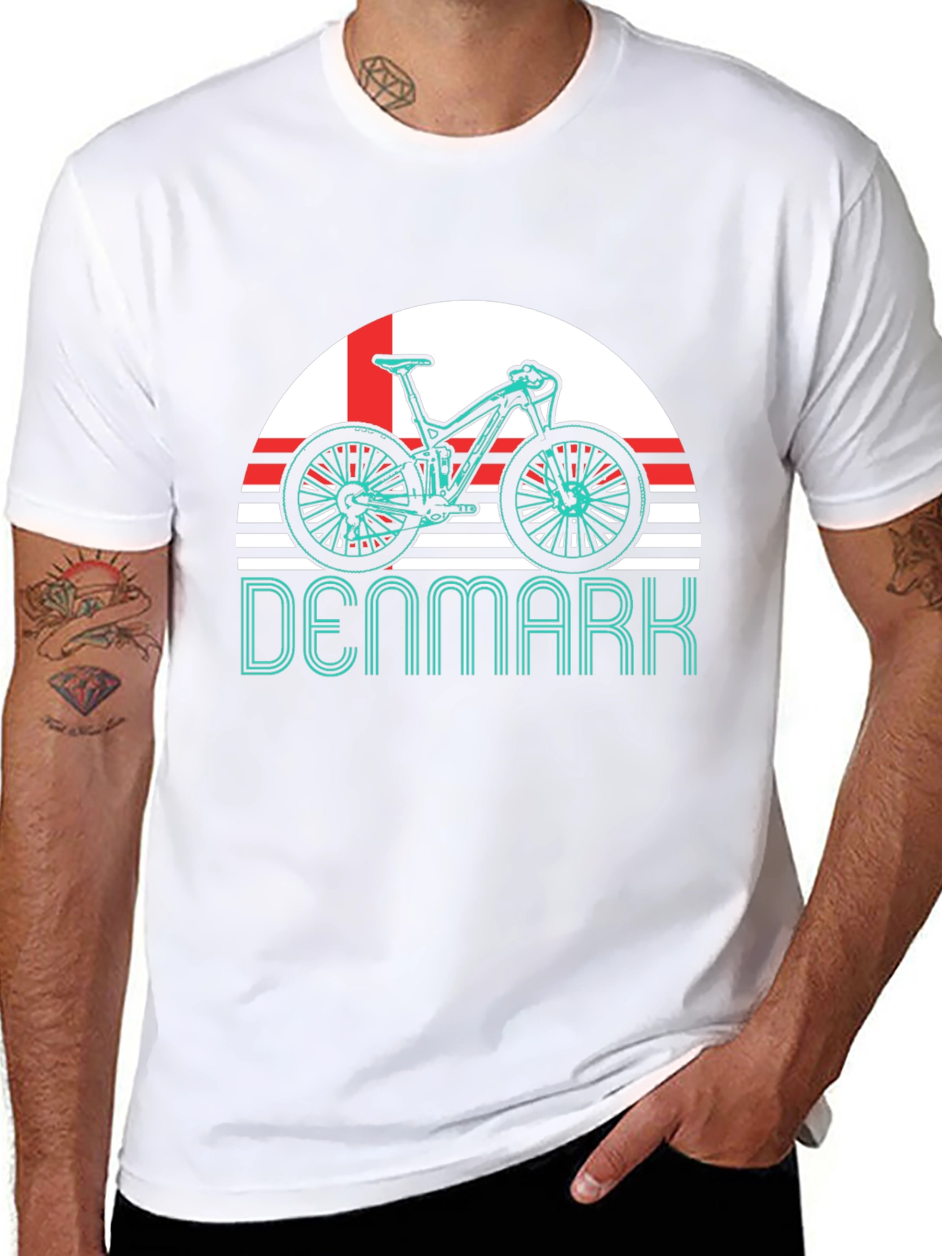 Denmark Bike T-Shirt - Mountain Biking Fan Tee