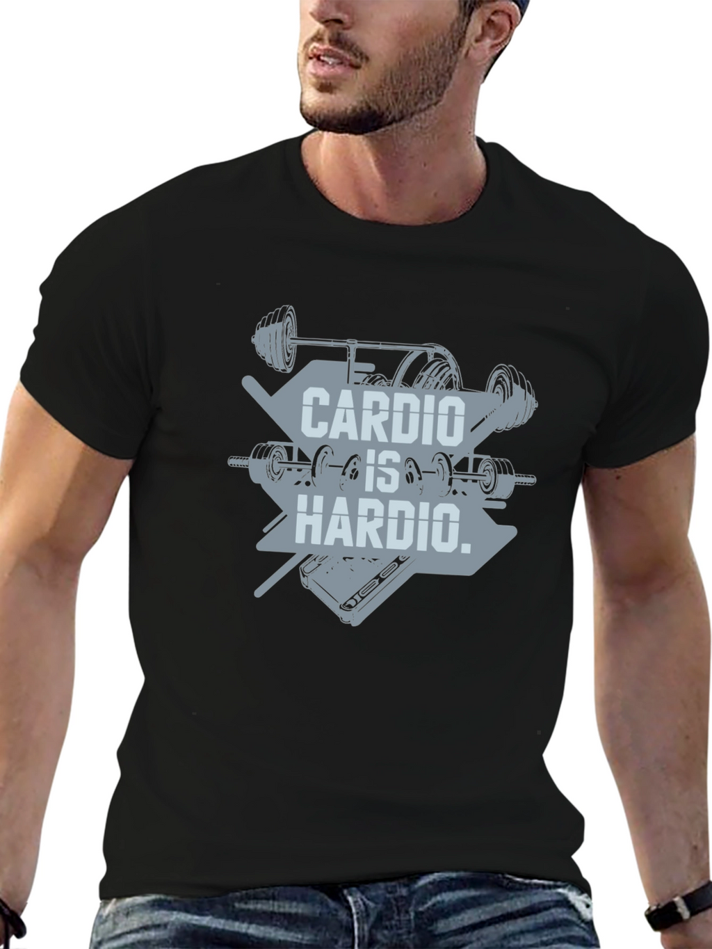 Cardio Is Hardio T-Shirt - Weightlifting Gym Tee