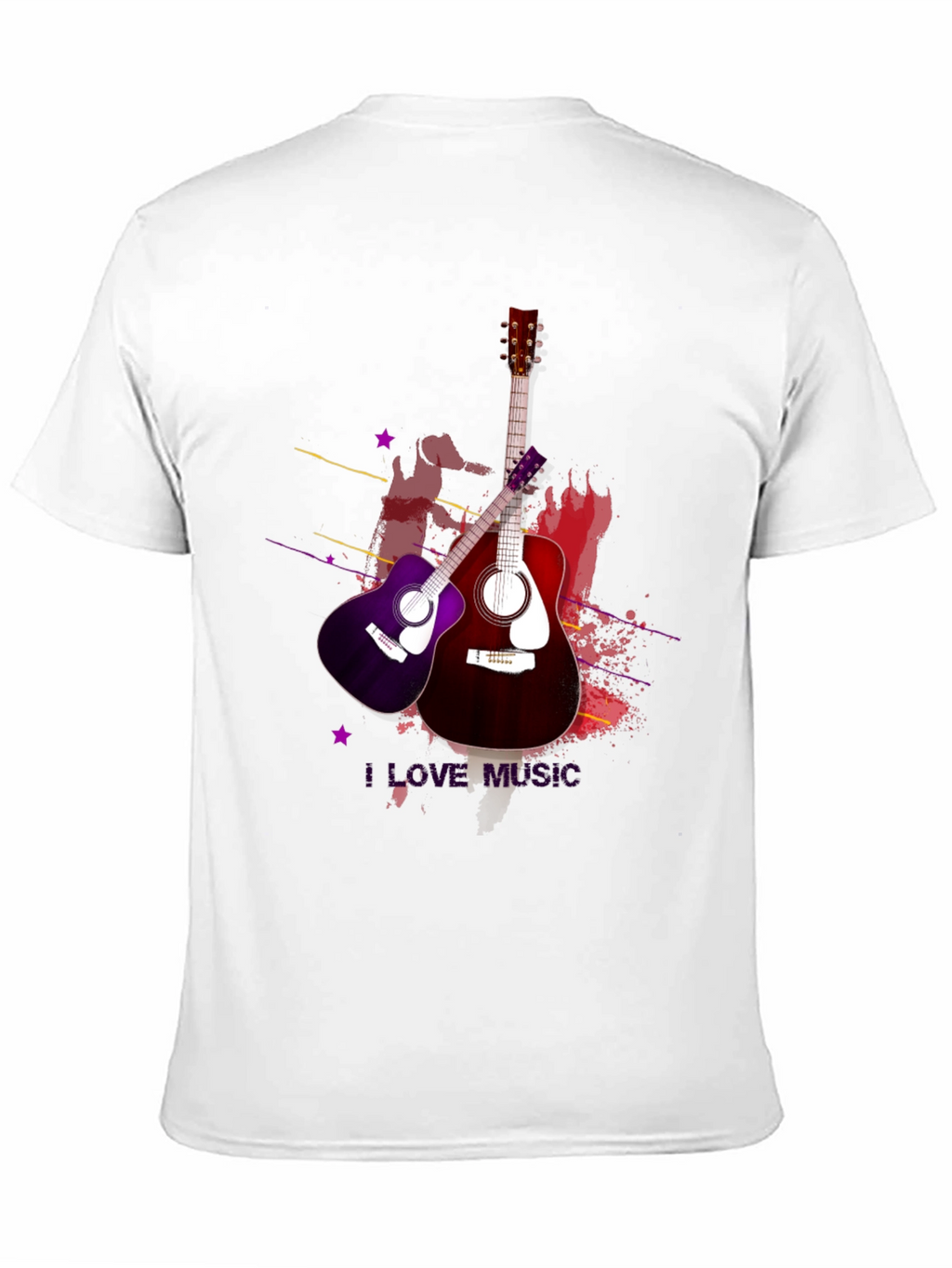 I Love Music Guitar T-Shirt