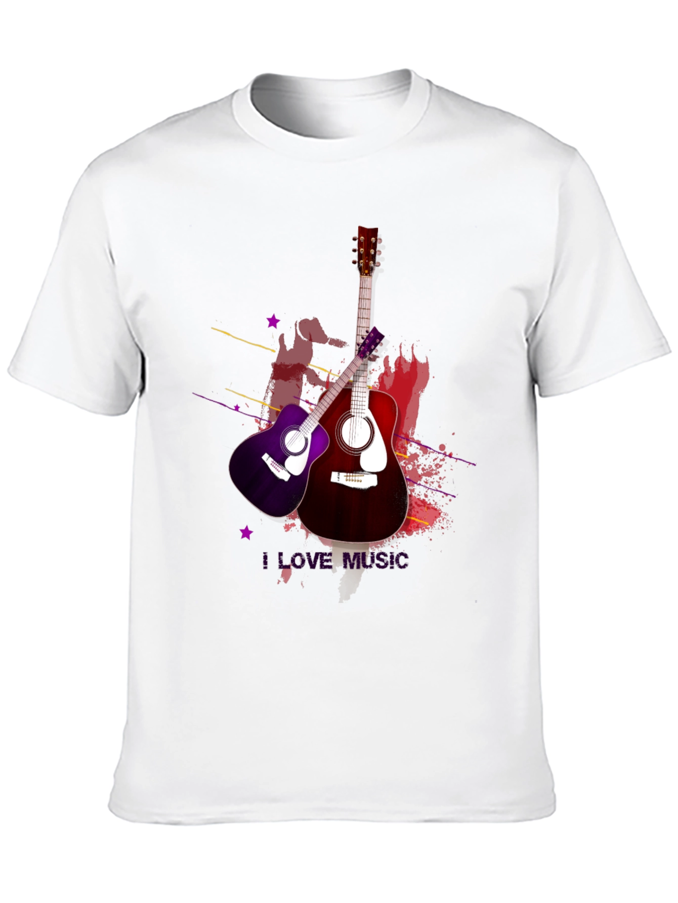 I Love Music Guitar T-Shirt