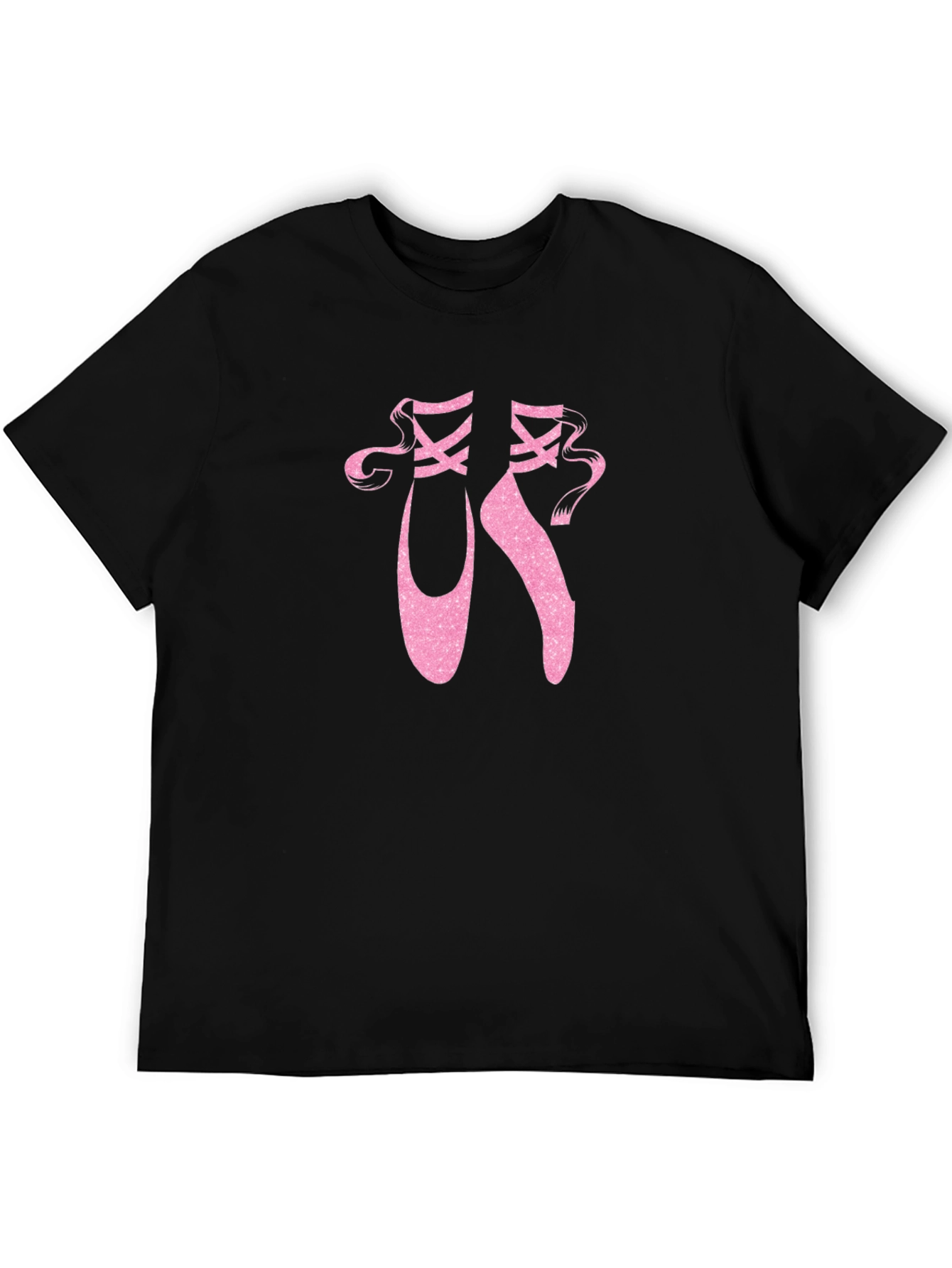 Ballet Shoes Graphic T-Shirt - Pink Pointe Shoes on Black Tee