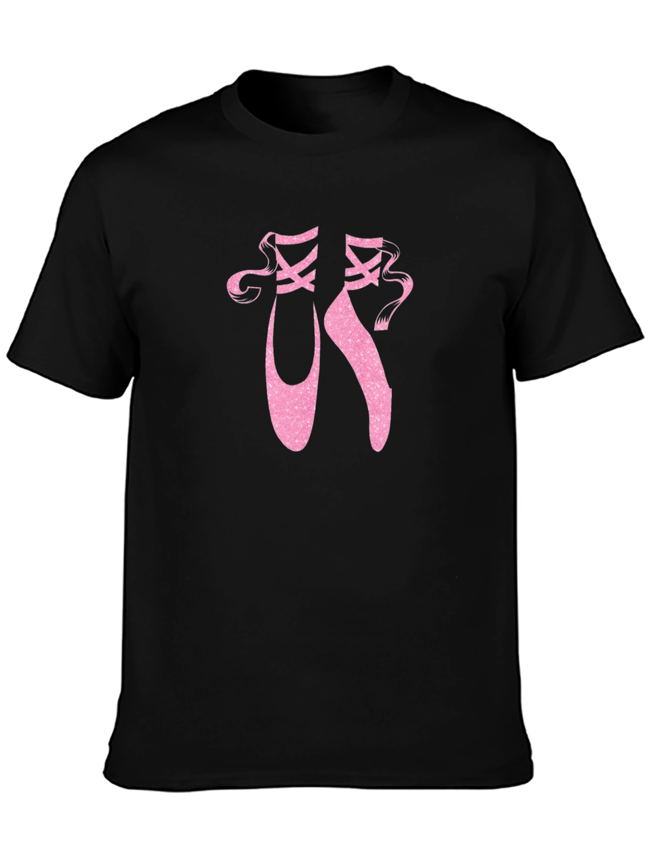 Ballet Shoes Graphic T-Shirt - Pink Pointe Shoes on Black Tee