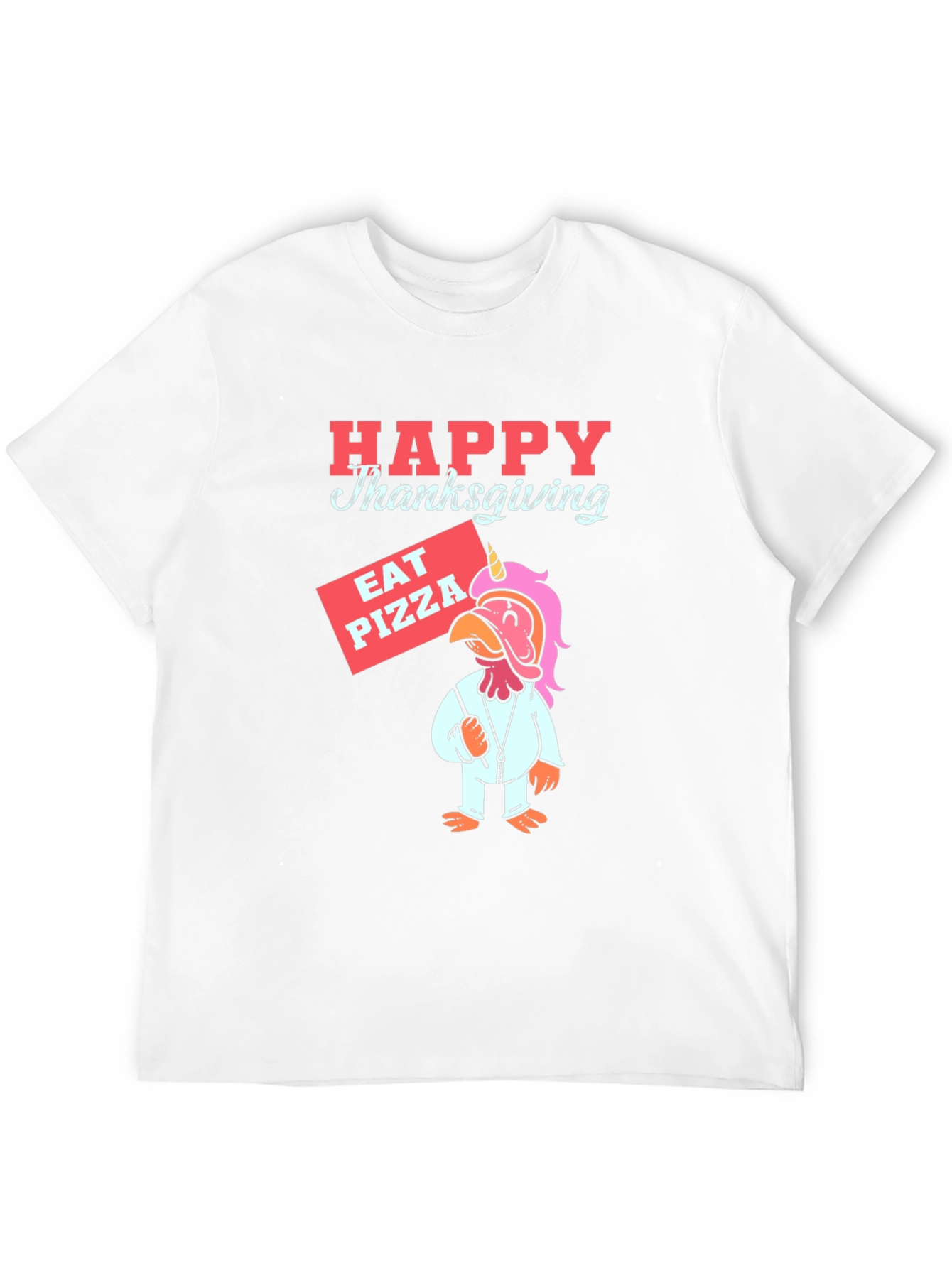 Happy Thanksgiving Pizza Turkey Unicorn T-Shirt