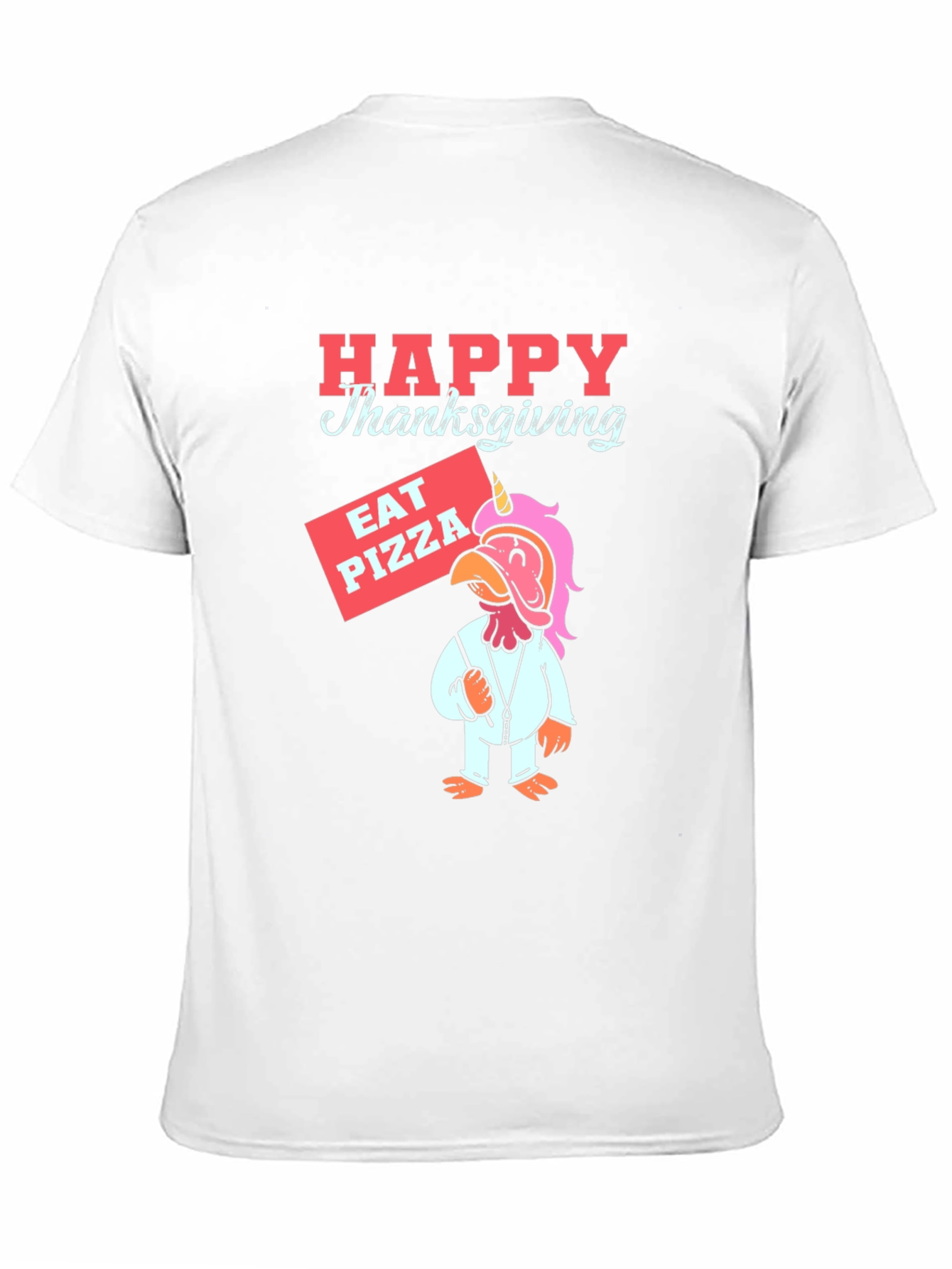 Happy Thanksgiving Pizza Turkey Unicorn T-Shirt