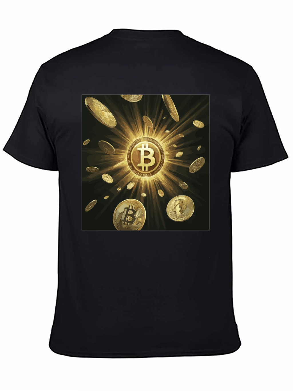 Bitcoin Golden Coins Black Tee