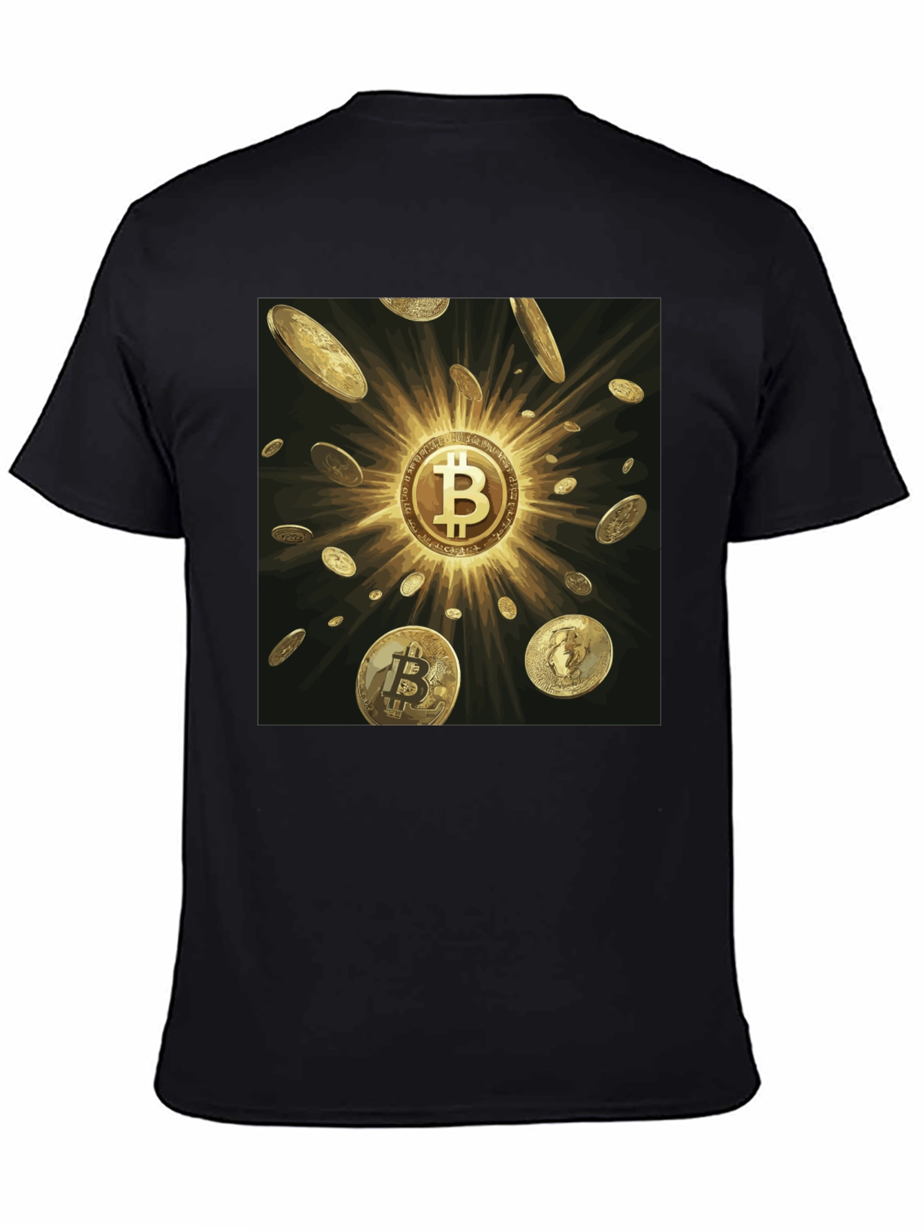 Bitcoin Golden Coins Black Tee