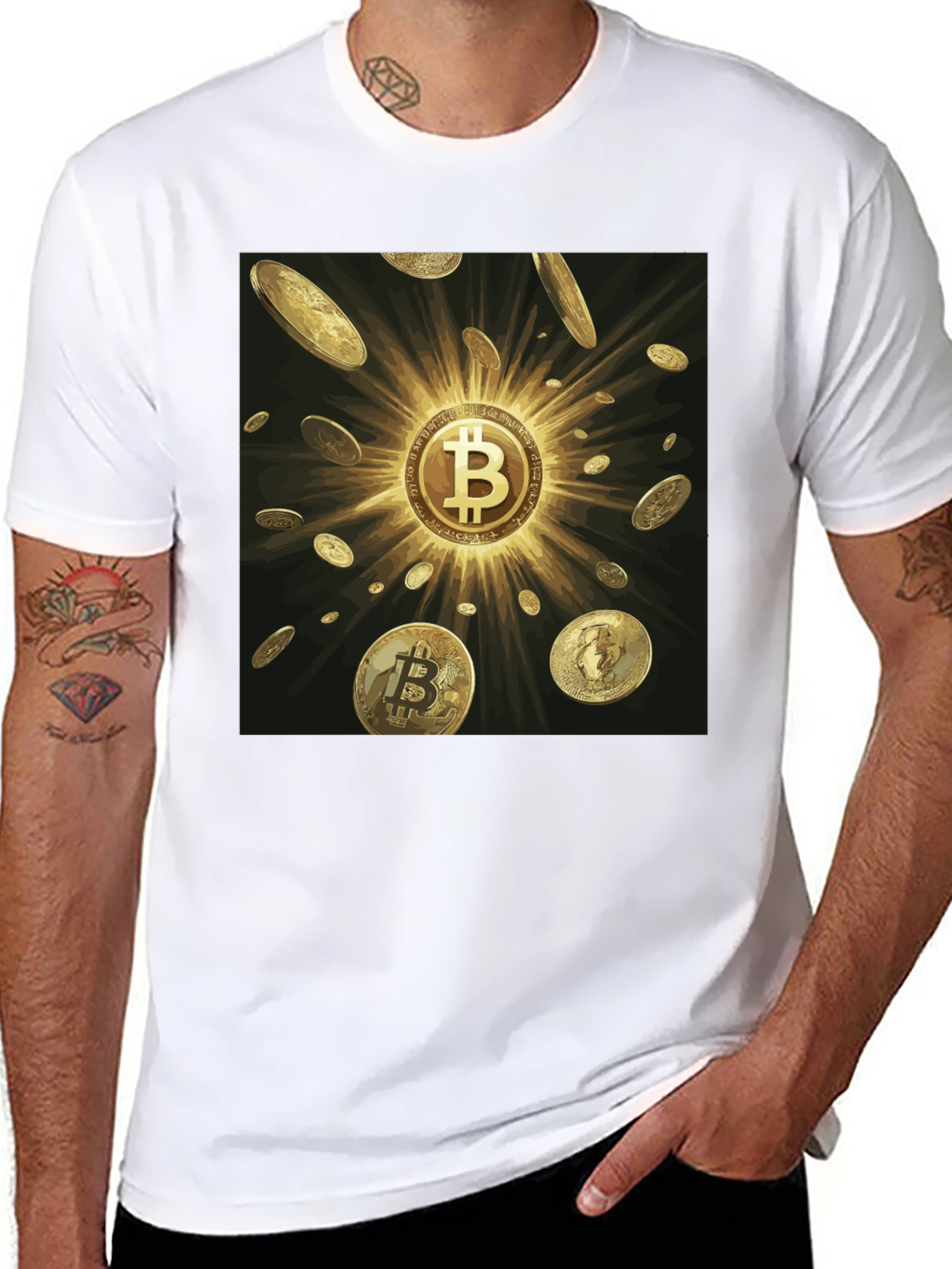 Bitcoin Golden Coins Black Tee