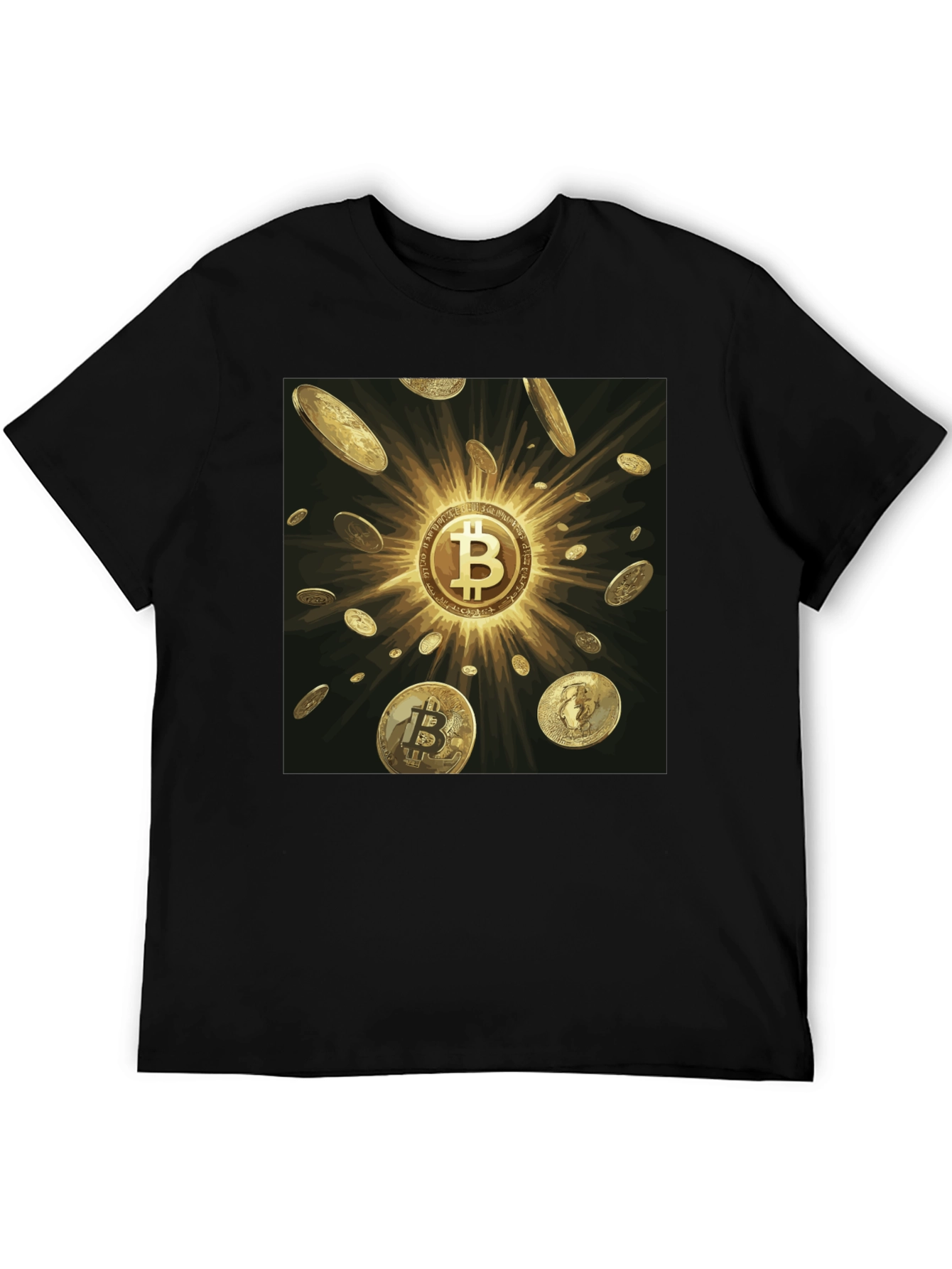 Bitcoin Golden Coins Black Tee