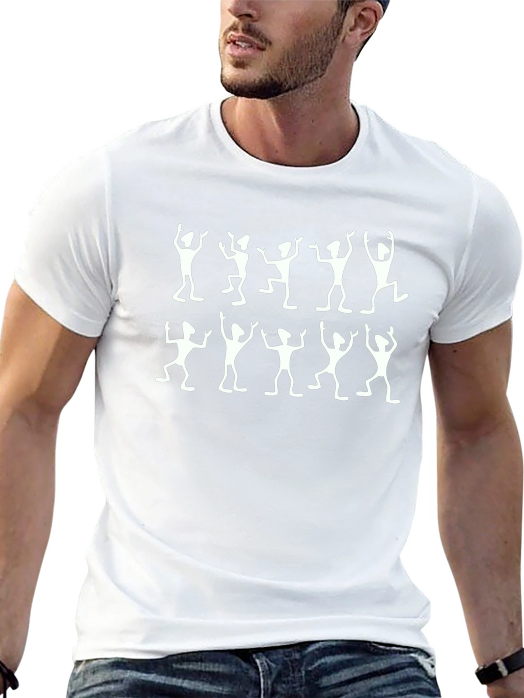 Dancing Figures Black Crew Neck T-Shirt