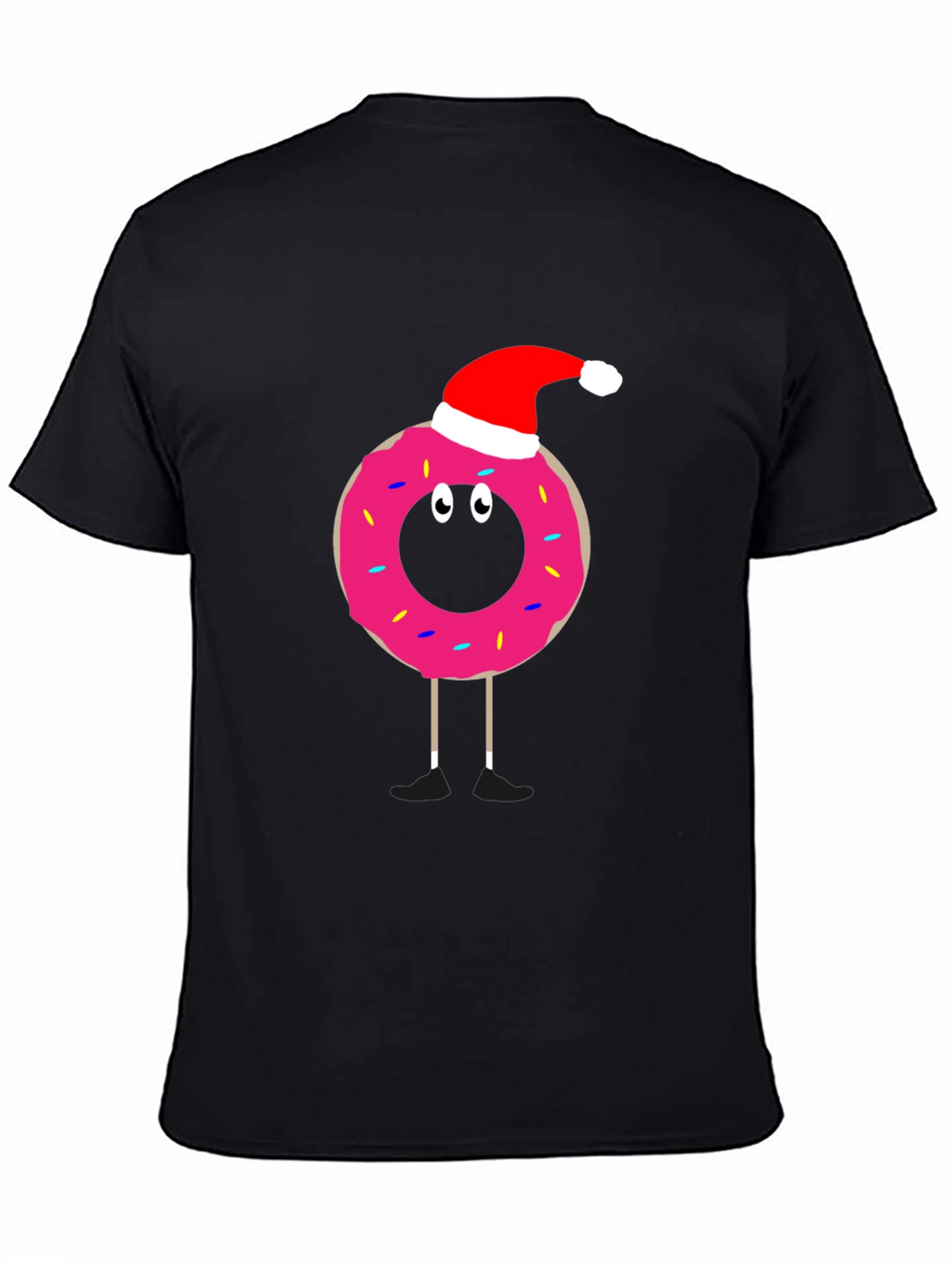 Festive Donut T-Shirt: Santa Hat Fun!