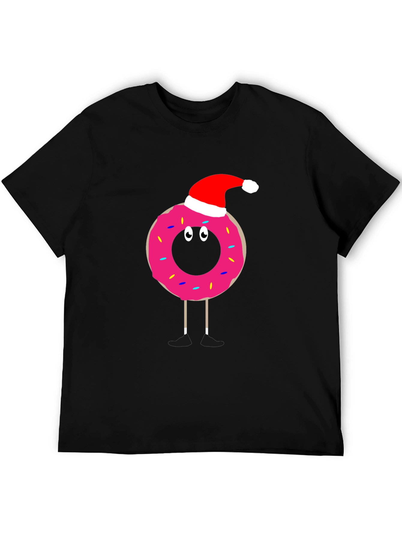 Festive Donut T-Shirt: Santa Hat Fun!
