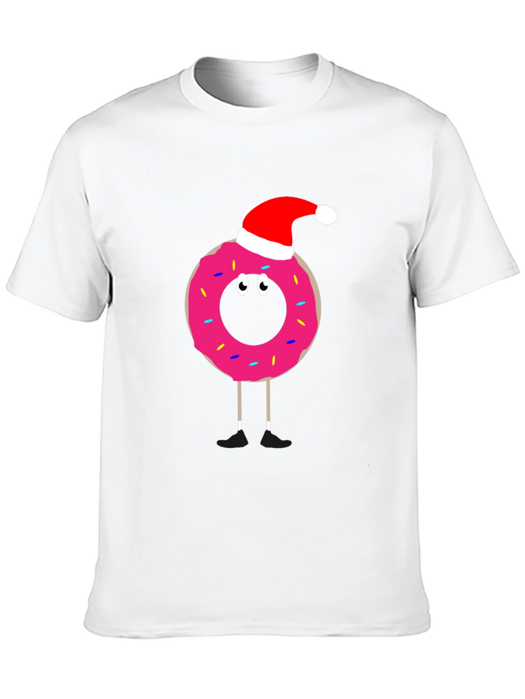 Festive Donut T-Shirt: Santa Hat Fun!