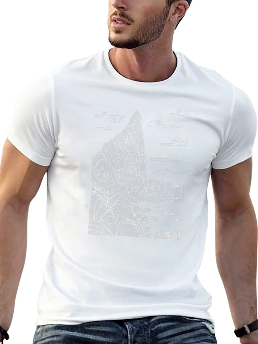 Abstract Architect Tee - Mens Black Graphic T-Shirt