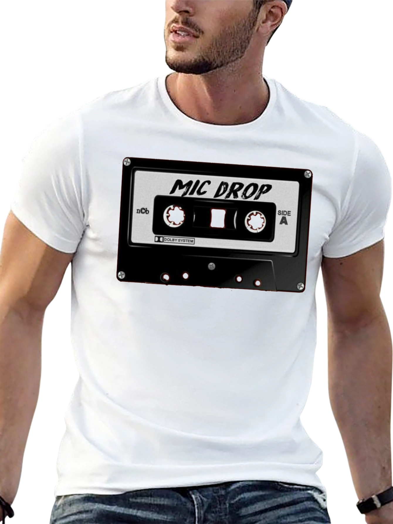 Mic Drop Cassette Tape Black T-Shirt