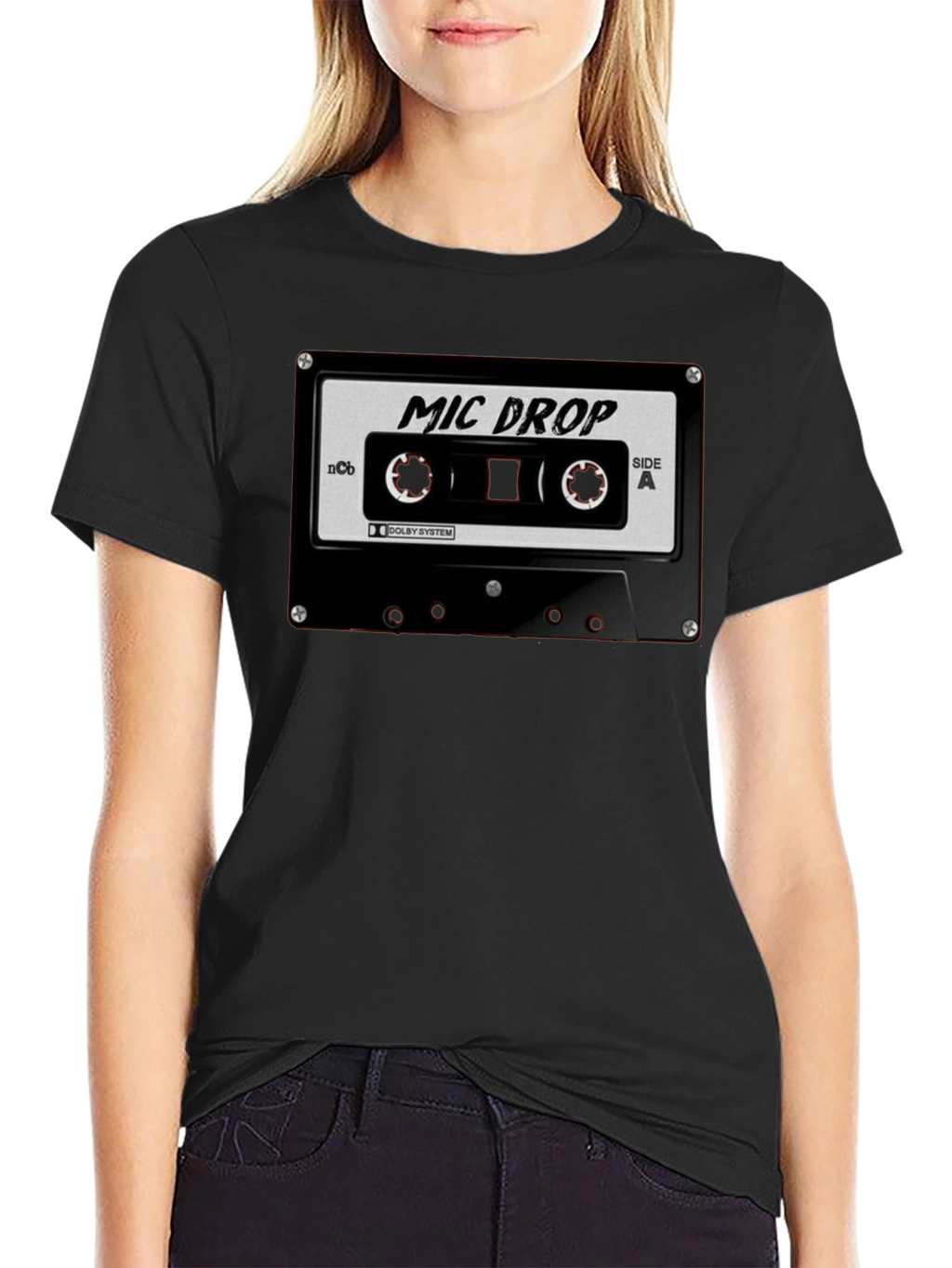 Mic Drop Cassette Tape Black T-Shirt