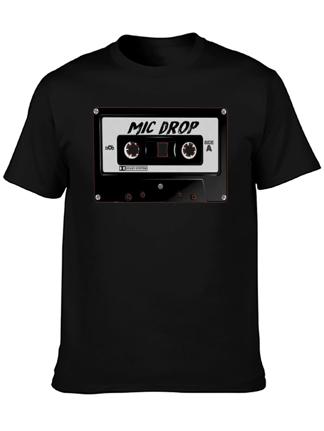 Mic Drop Cassette Tape Black T-Shirt