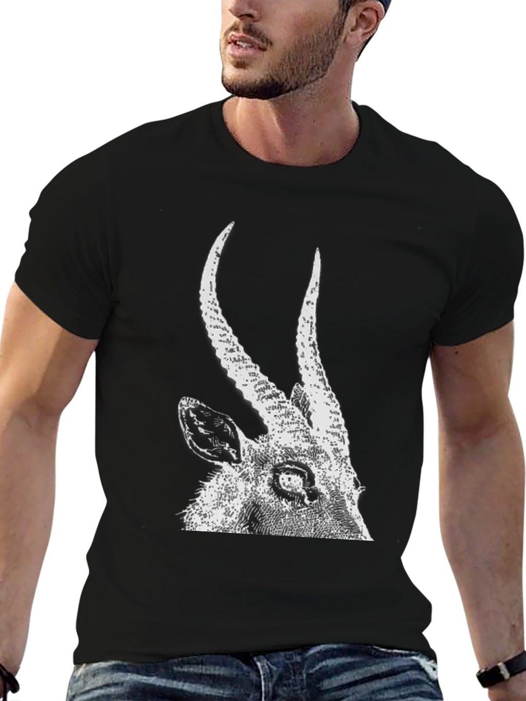 Antelope Graphic Tee - Black Cotton T-Shirt