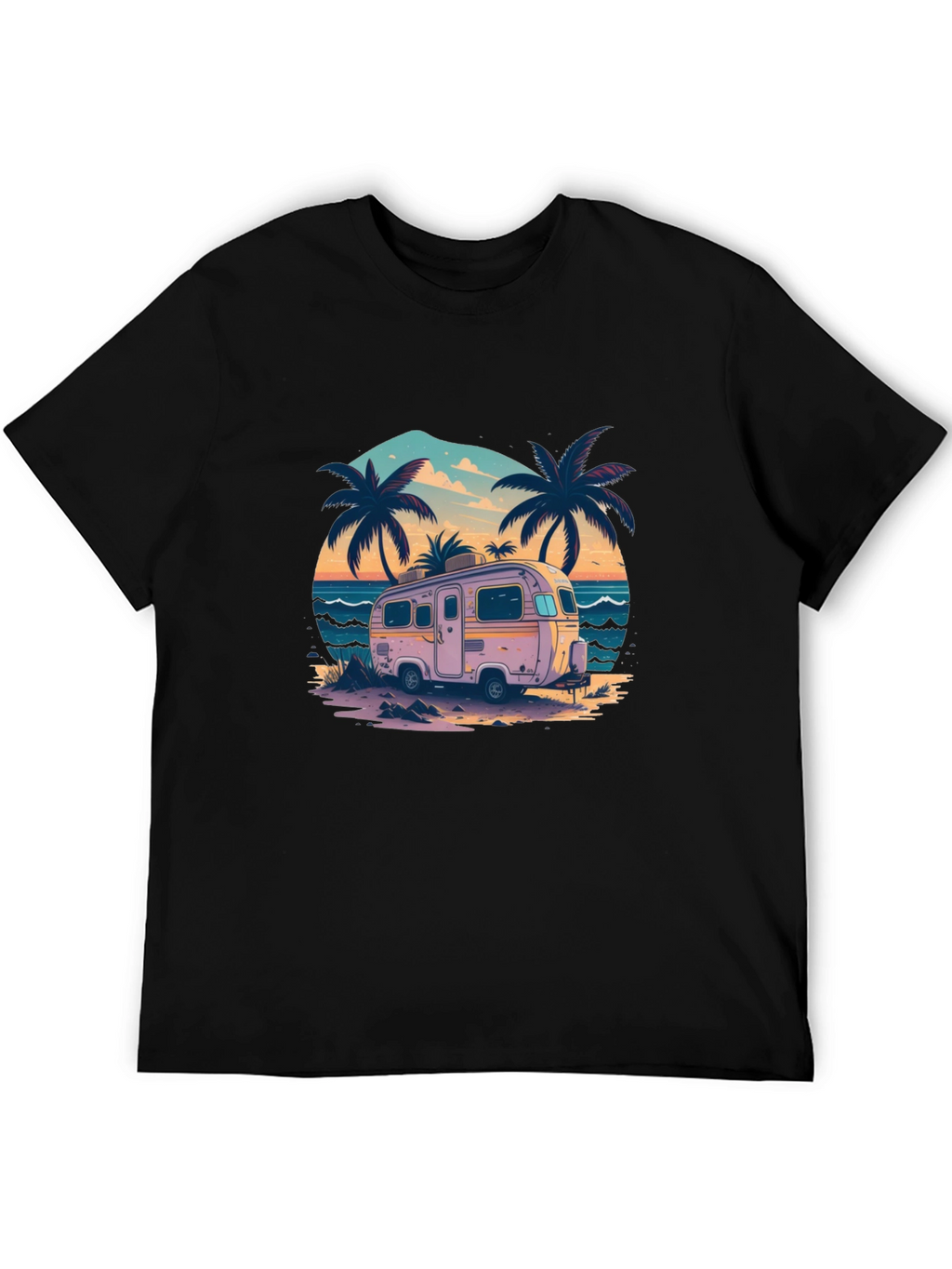 Beach Camper Graphic Tee - Retro Vacation Vibes