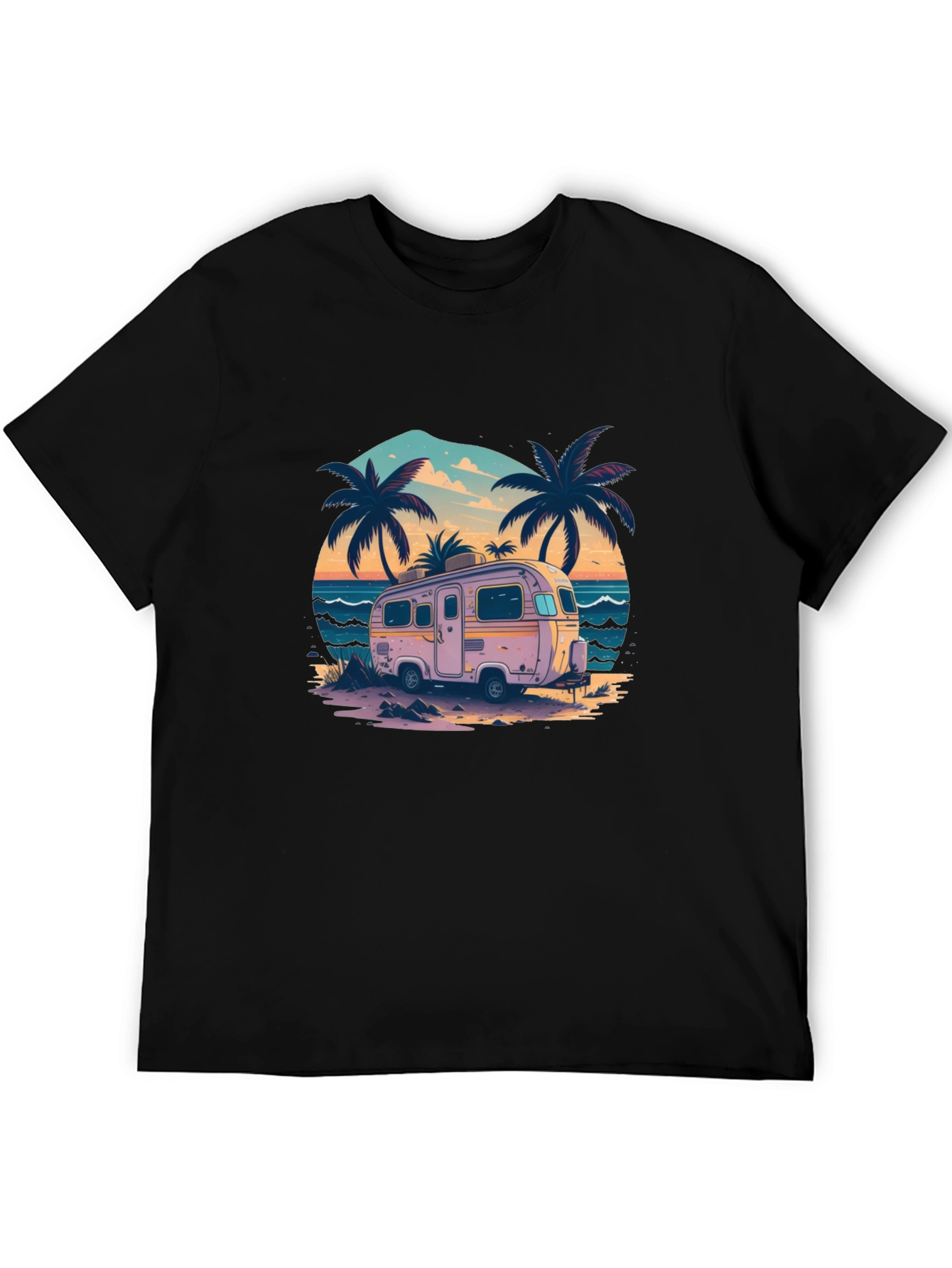 Beach Camper Graphic Tee - Retro Vacation Vibes