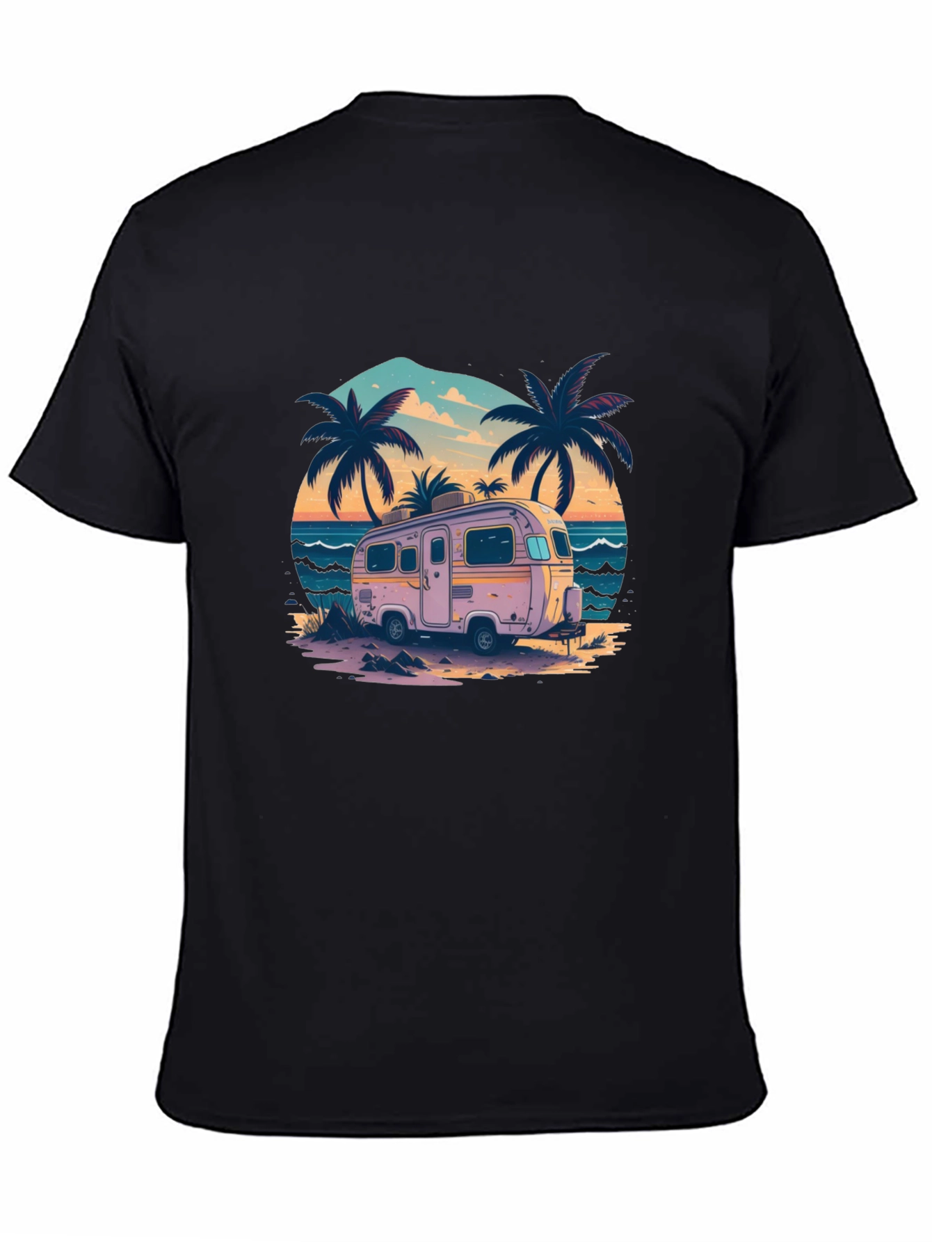 Beach Camper Graphic Tee - Retro Vacation Vibes