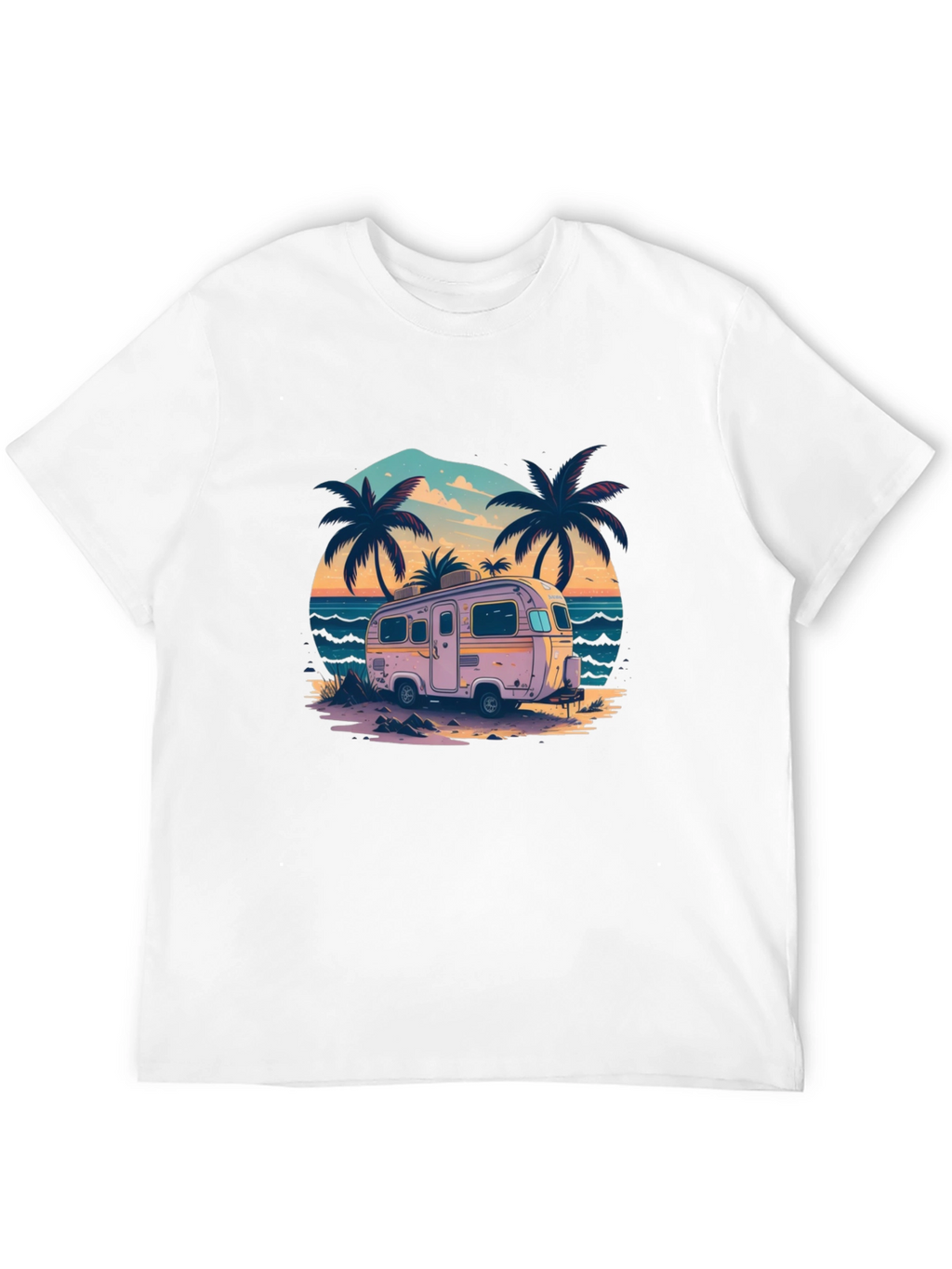 Beach Camper Graphic Tee - Retro Vacation Vibes