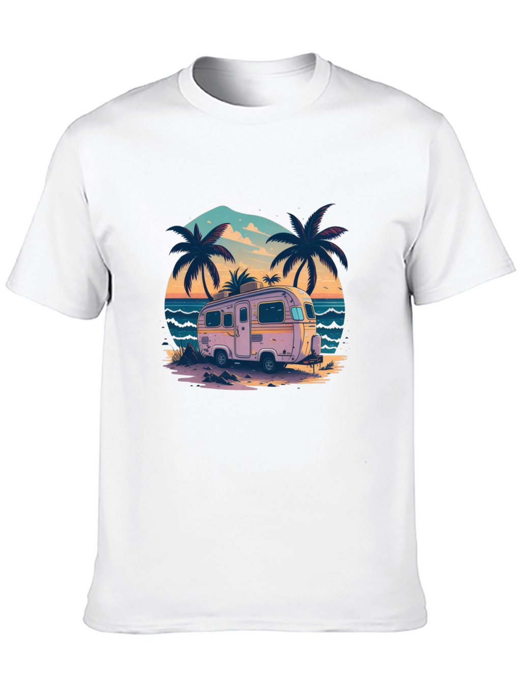 Beach Camper Graphic Tee - Retro Vacation Vibes