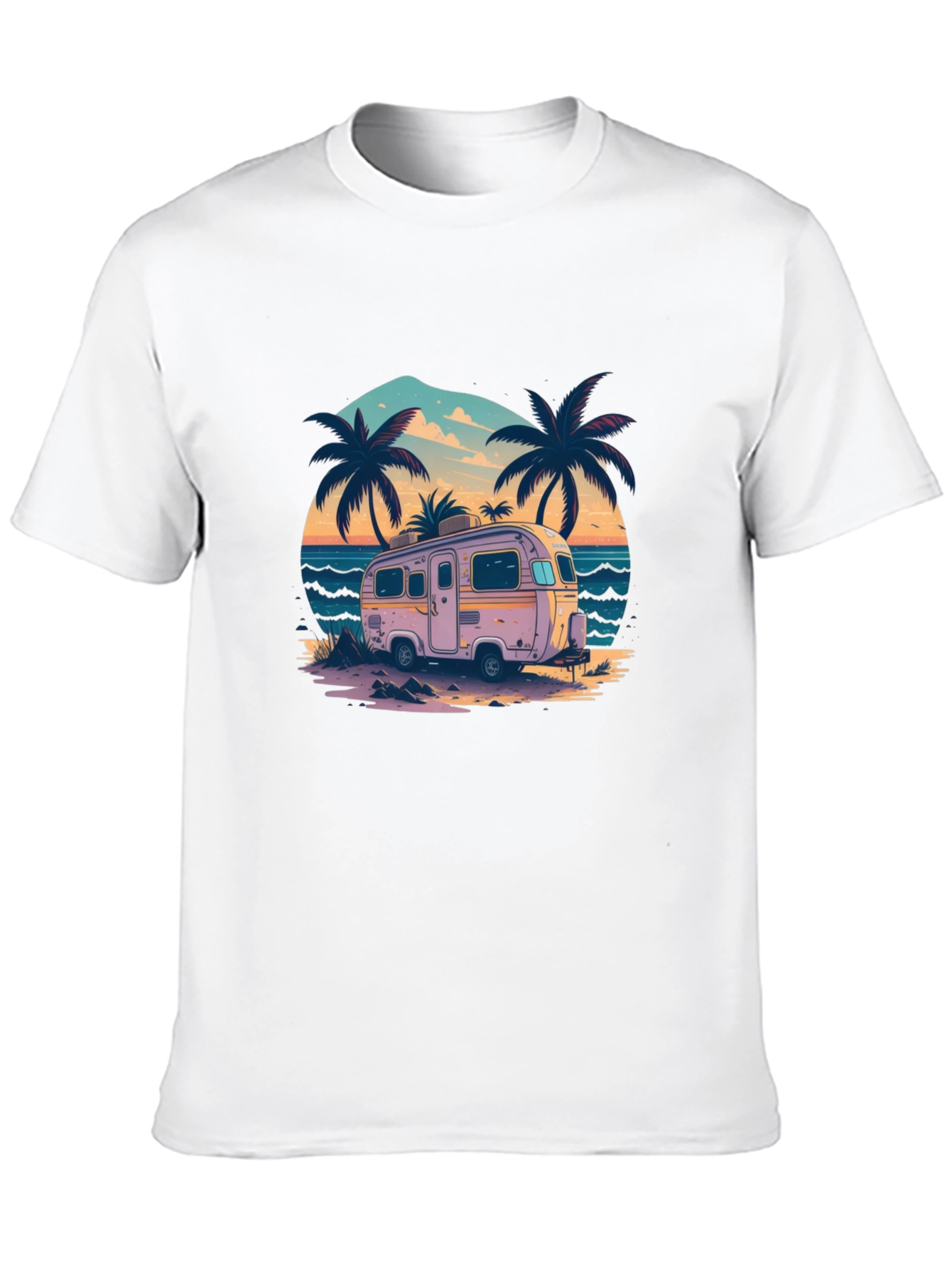 Beach Camper Graphic Tee - Retro Vacation Vibes