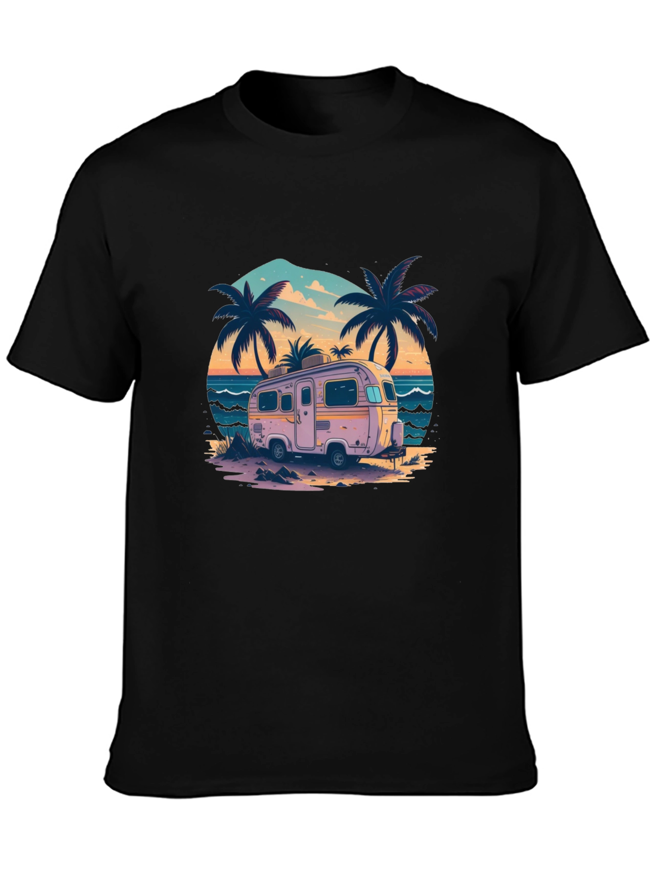 Beach Camper Graphic Tee - Retro Vacation Vibes