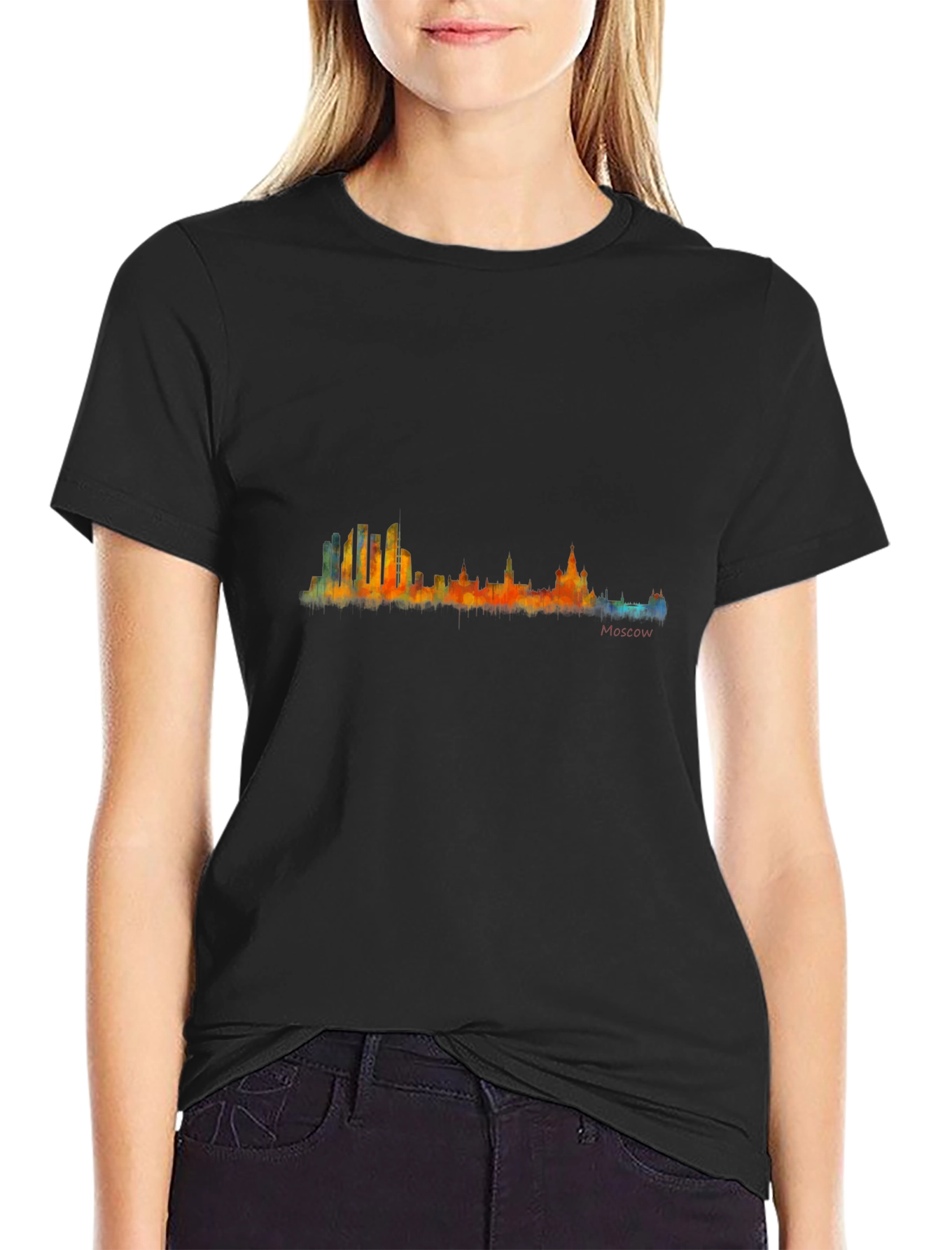 Moscow Skyline Graphic Tee - Mens Black T-Shirt