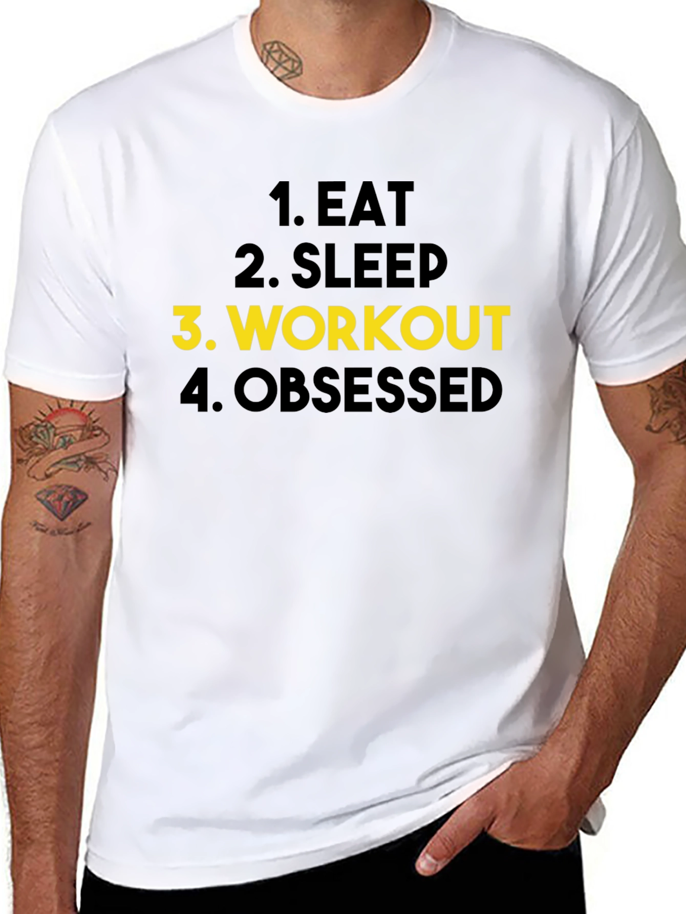 Eat Sleep Workout Obsessed Black T-Shirt