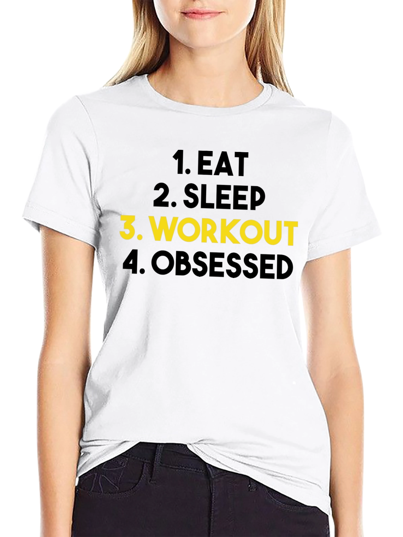 Eat Sleep Workout Obsessed Black T-Shirt