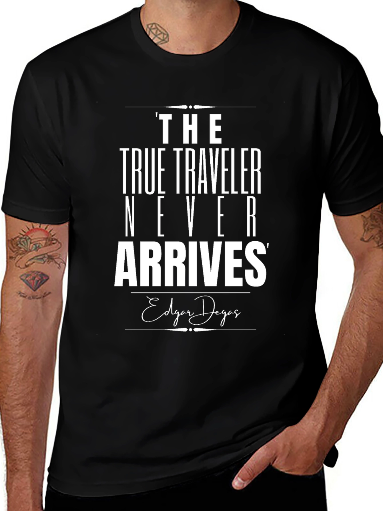 True Traveler T-Shirt: Edgar Degas Quote Black Tee