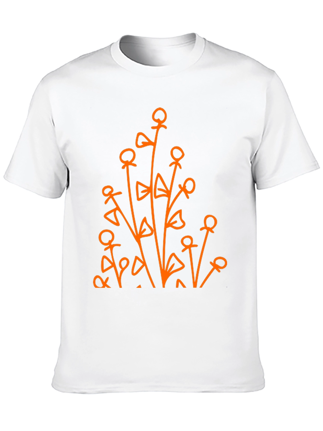 Abstract Floral Graphic Tee - Black Cotton Shirt