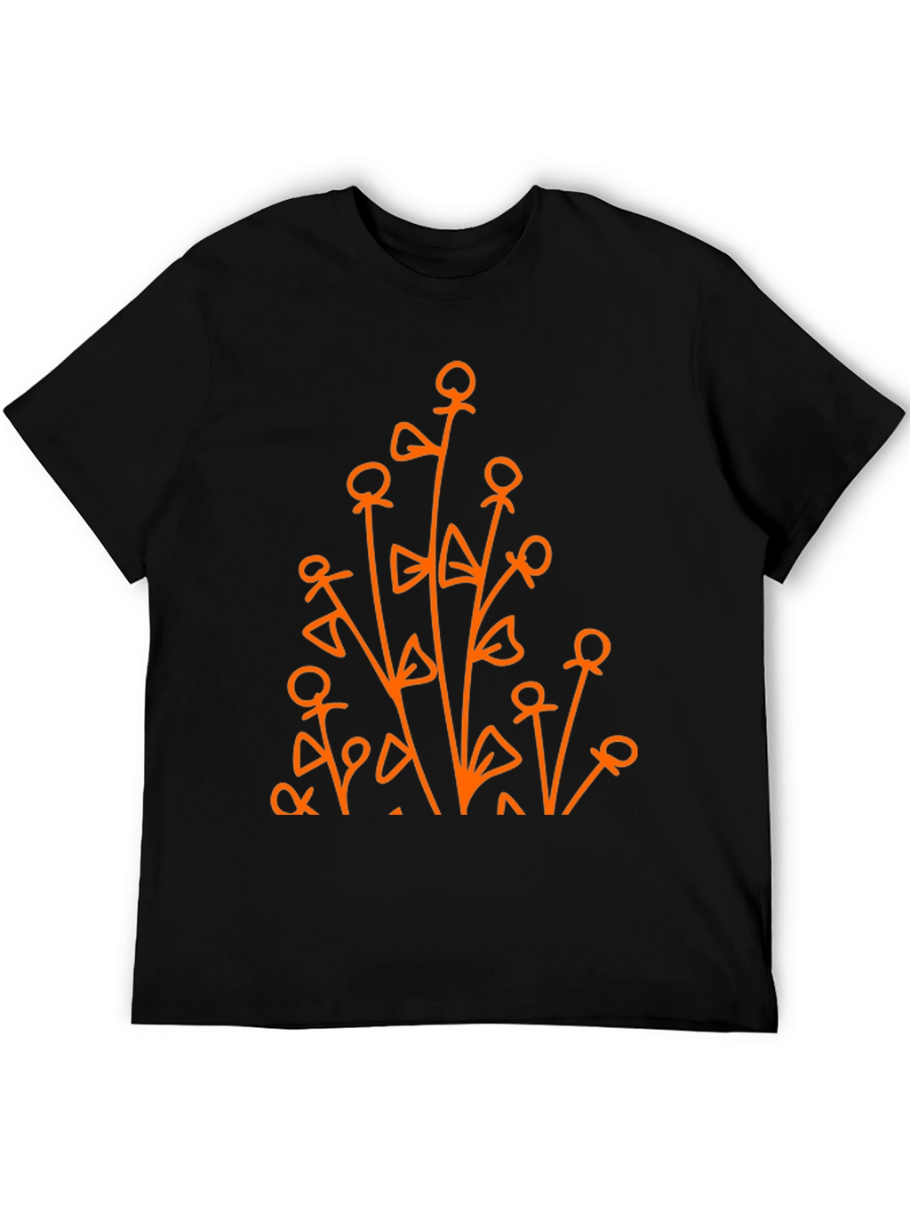 Abstract Floral Graphic Tee - Black Cotton Shirt
