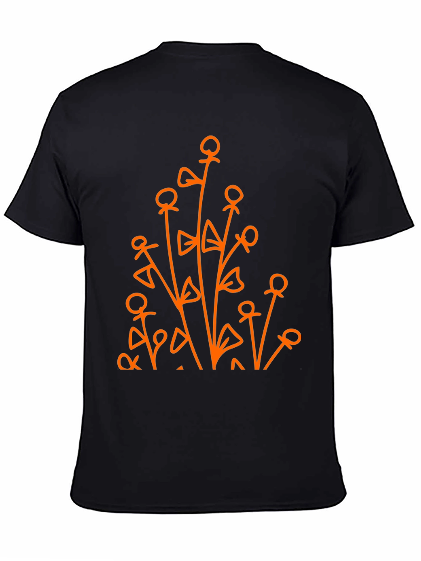 Abstract Floral Graphic Tee - Black Cotton Shirt