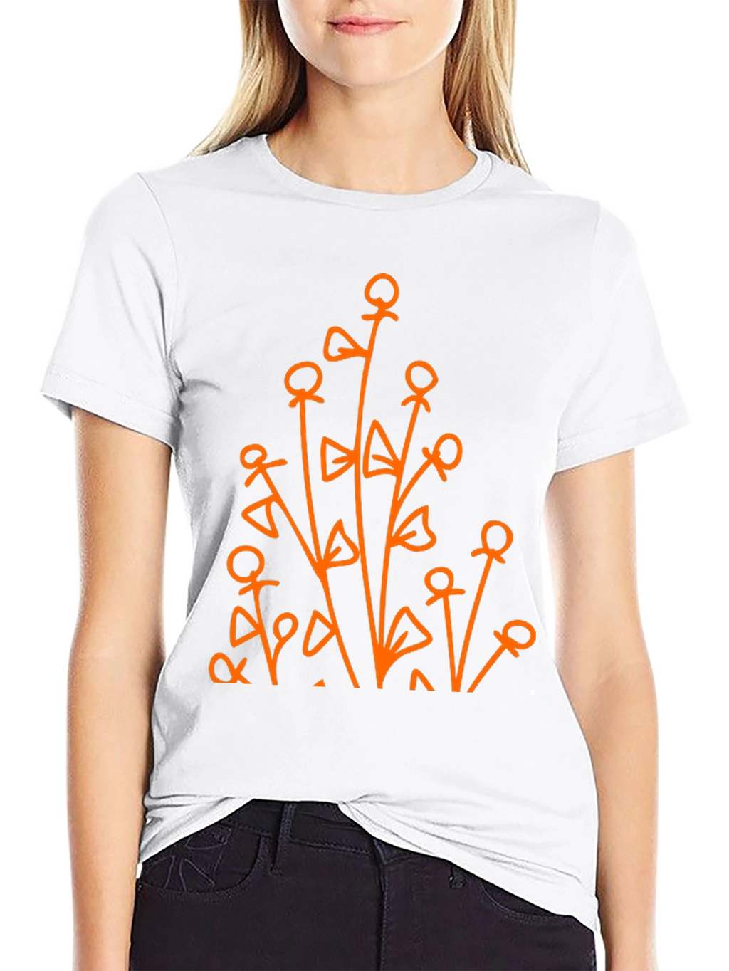 Abstract Floral Graphic Tee - Black Cotton Shirt