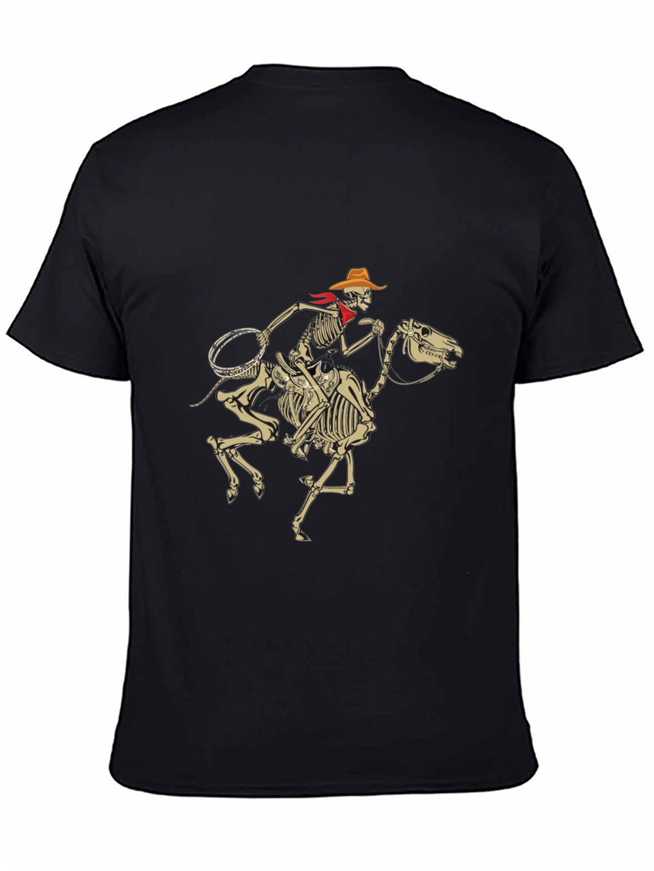 Skeleton Cowboy Rider Graphic Tee - Black