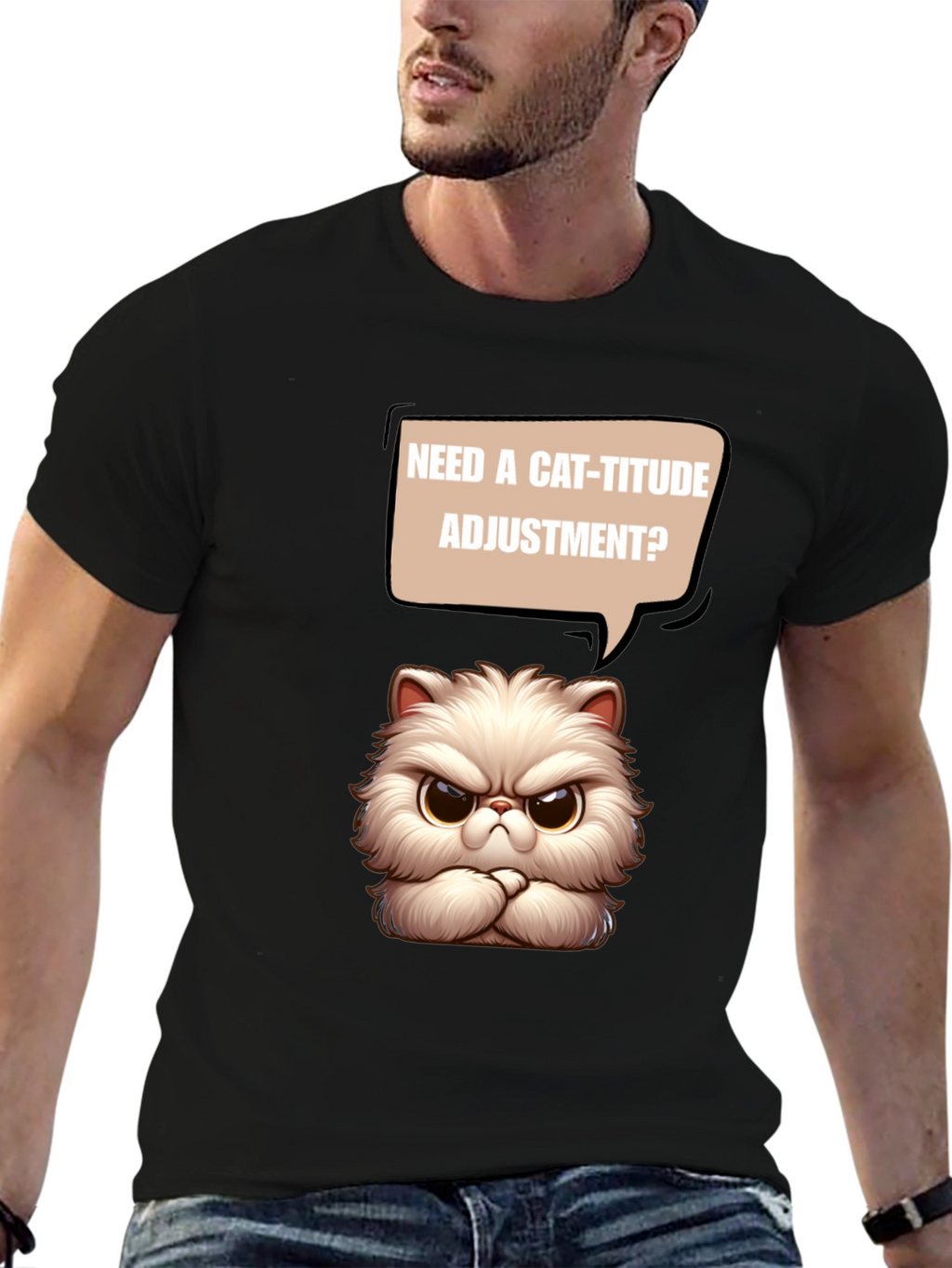Cat-itude T-Shirt - Funny Grumpy Cat Design