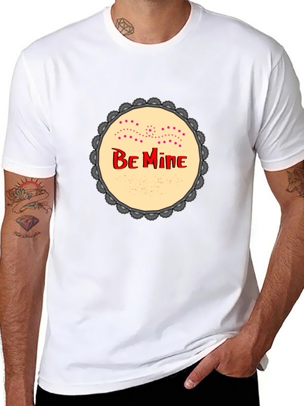 Be Mine Graphic Print Black T-Shirt