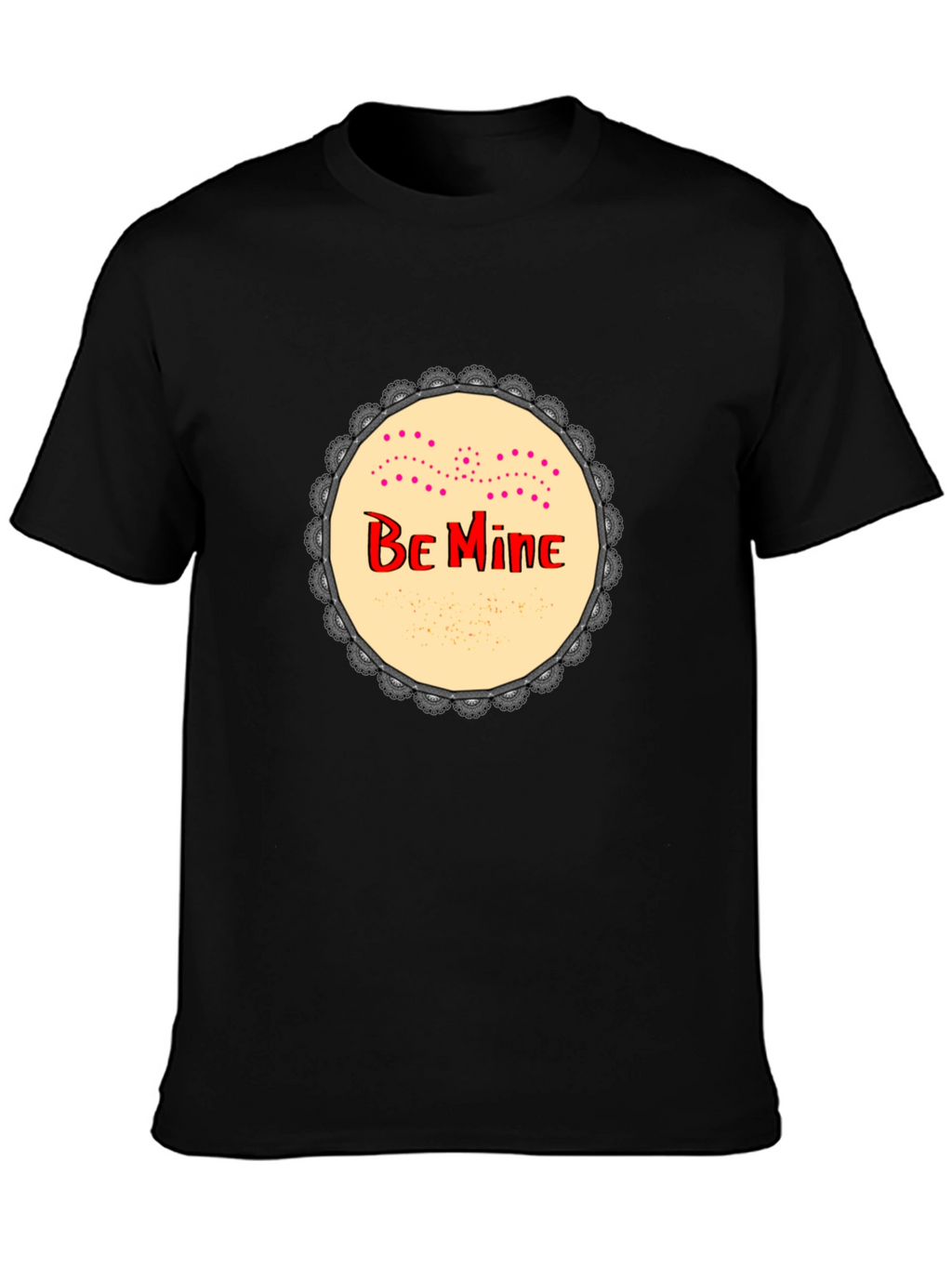 Be Mine Graphic Print Black T-Shirt