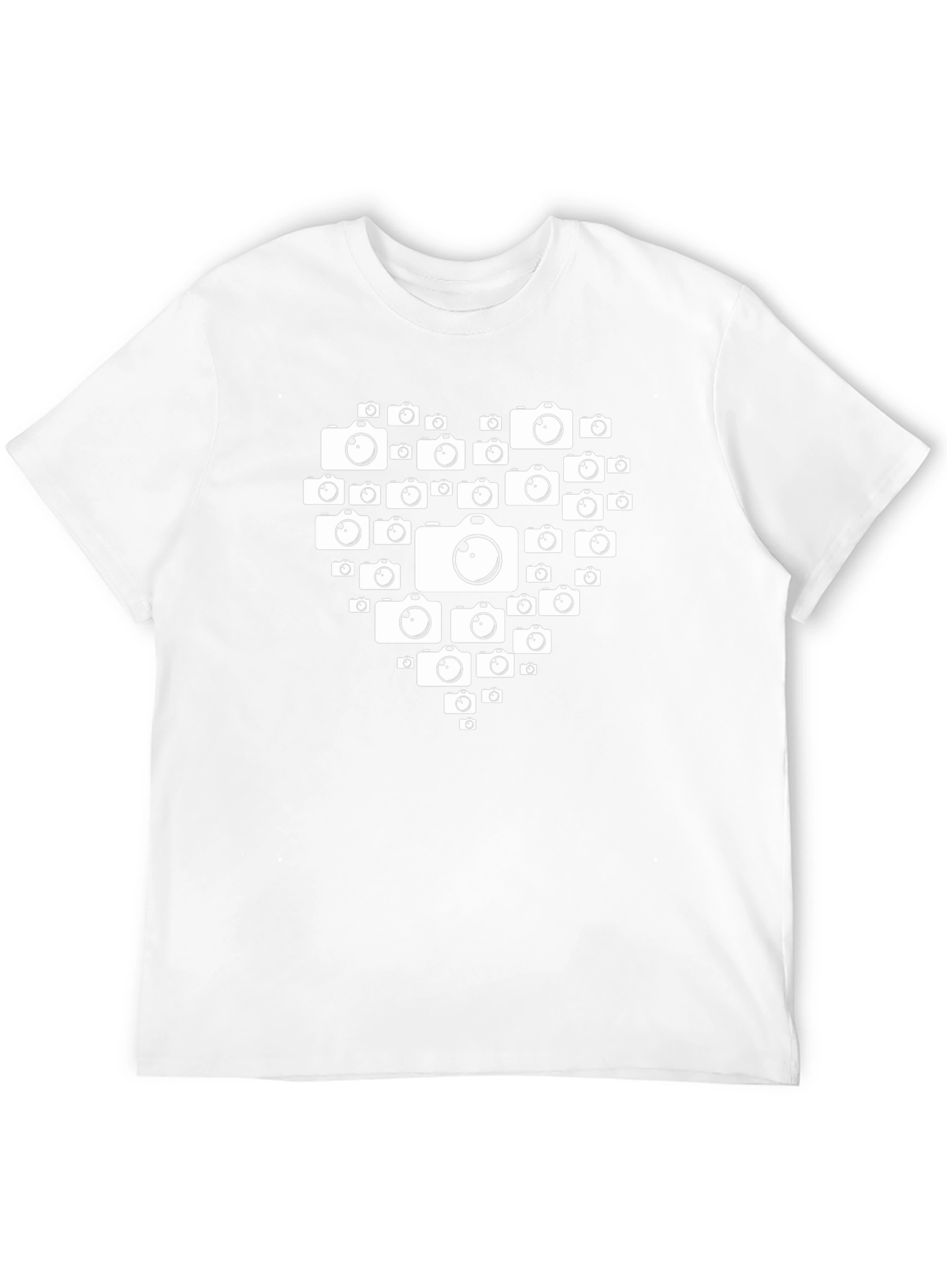 Camera Heart Graphic Black T-Shirt