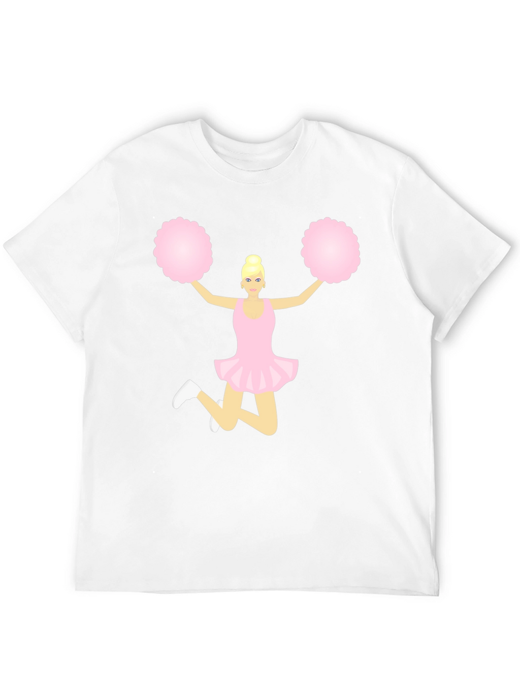 Cheerleader Graphic Tee - Black Cotton T-Shirt