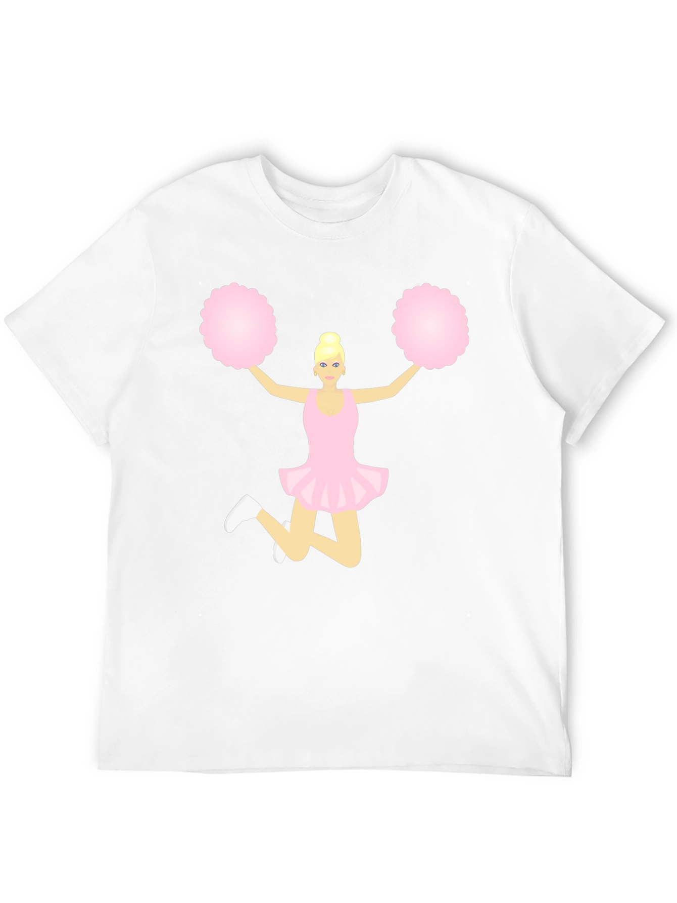 Cheerleader Graphic Tee - Black Cotton T-Shirt