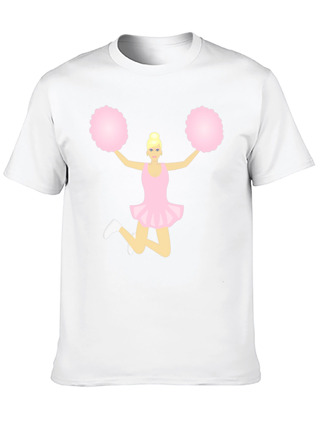 Cheerleader Graphic Tee - Black Cotton T-Shirt