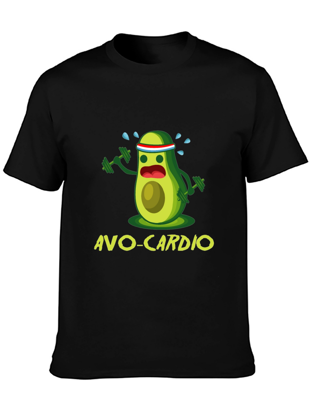 Avo-Cardio Black T-Shirt Funny Avocado Workout Tee