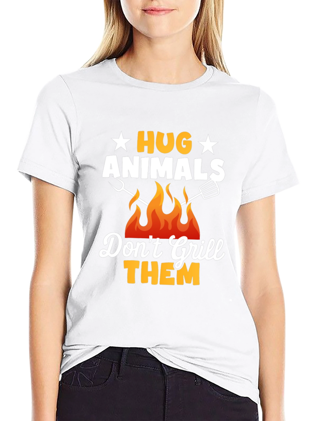 Hug Animals T-Shirt - Vegan BBQ Shirt