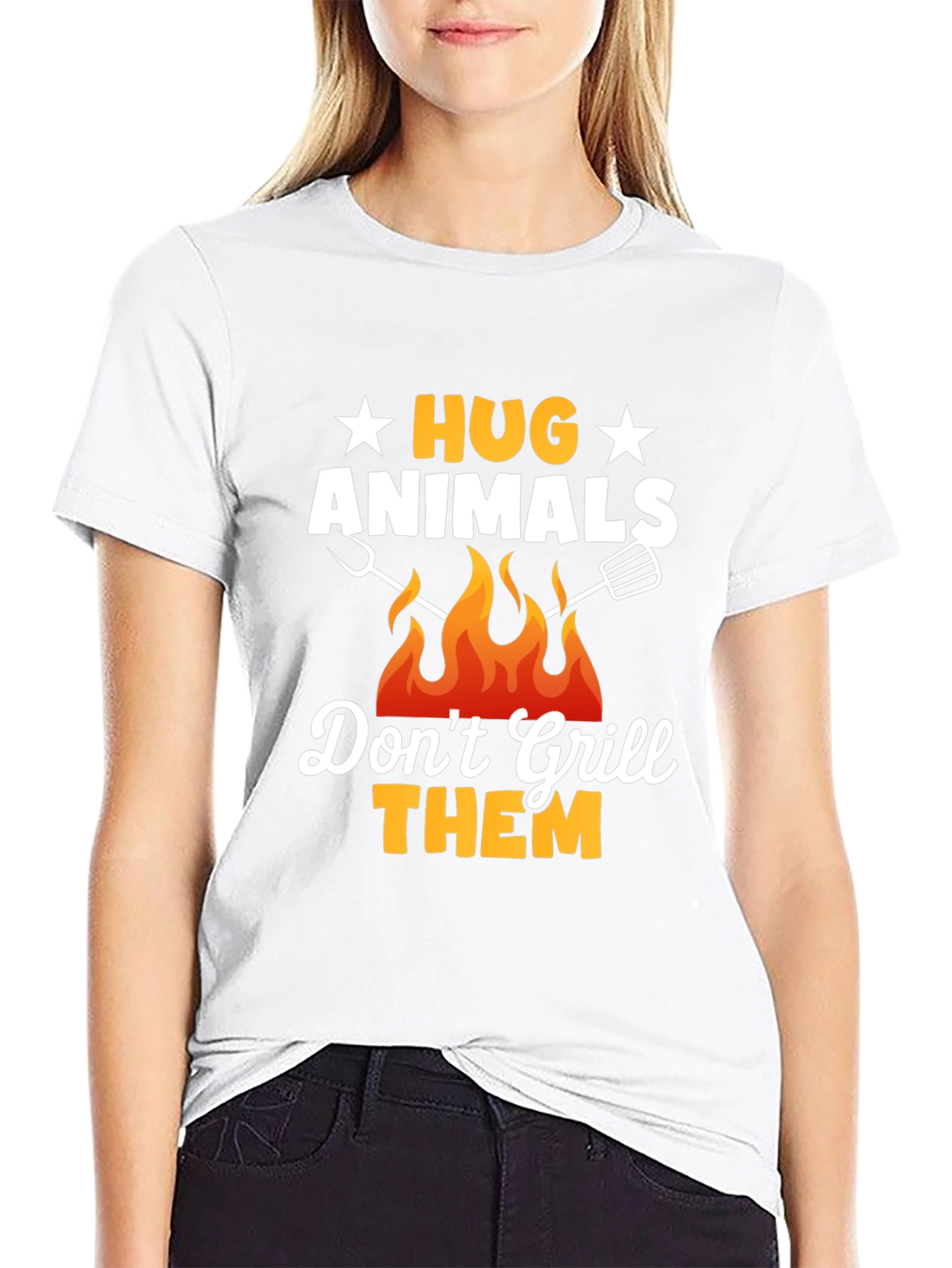 Hug Animals T-Shirt - Vegan BBQ Shirt
