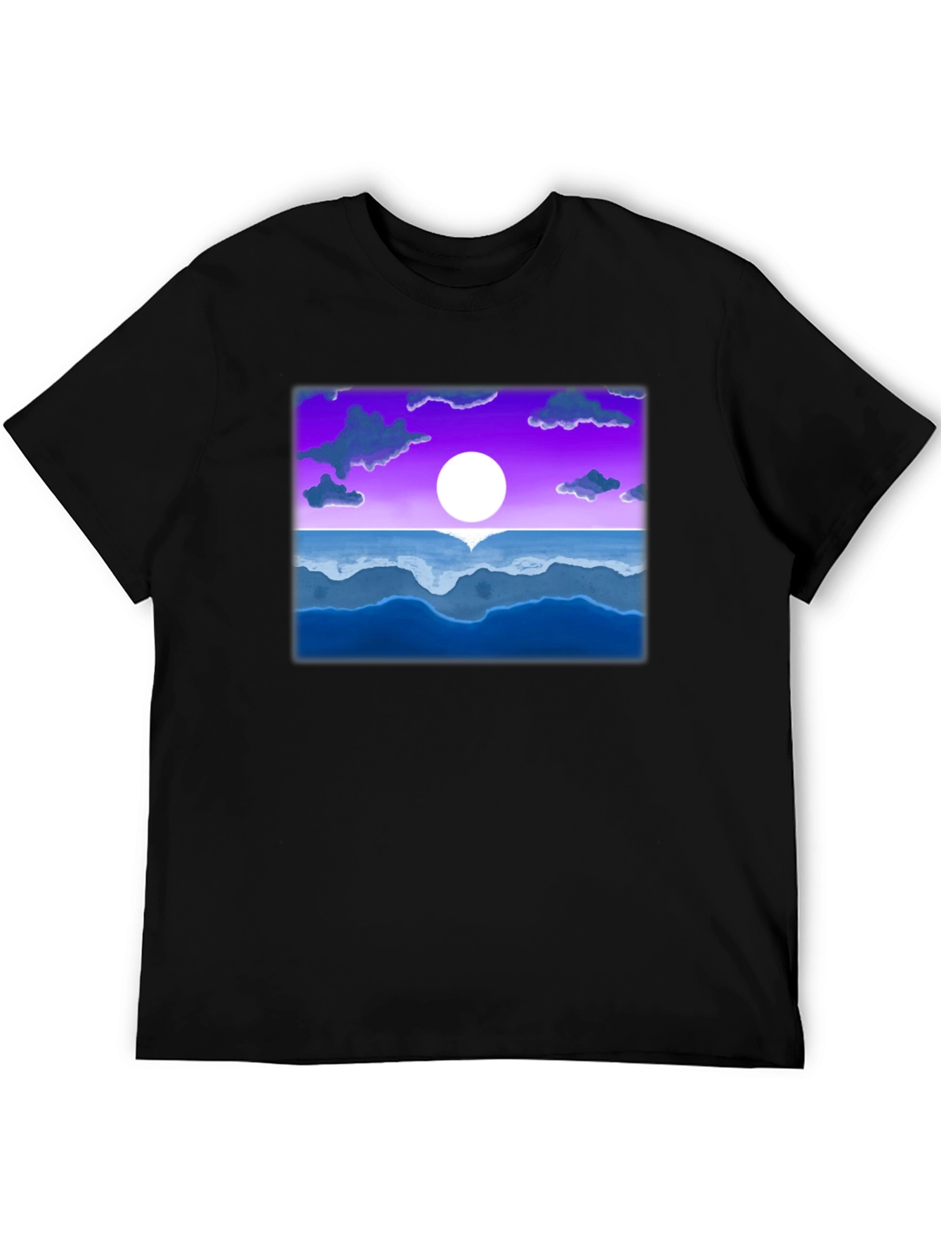 Sunset Ocean Graphic Tee - Black